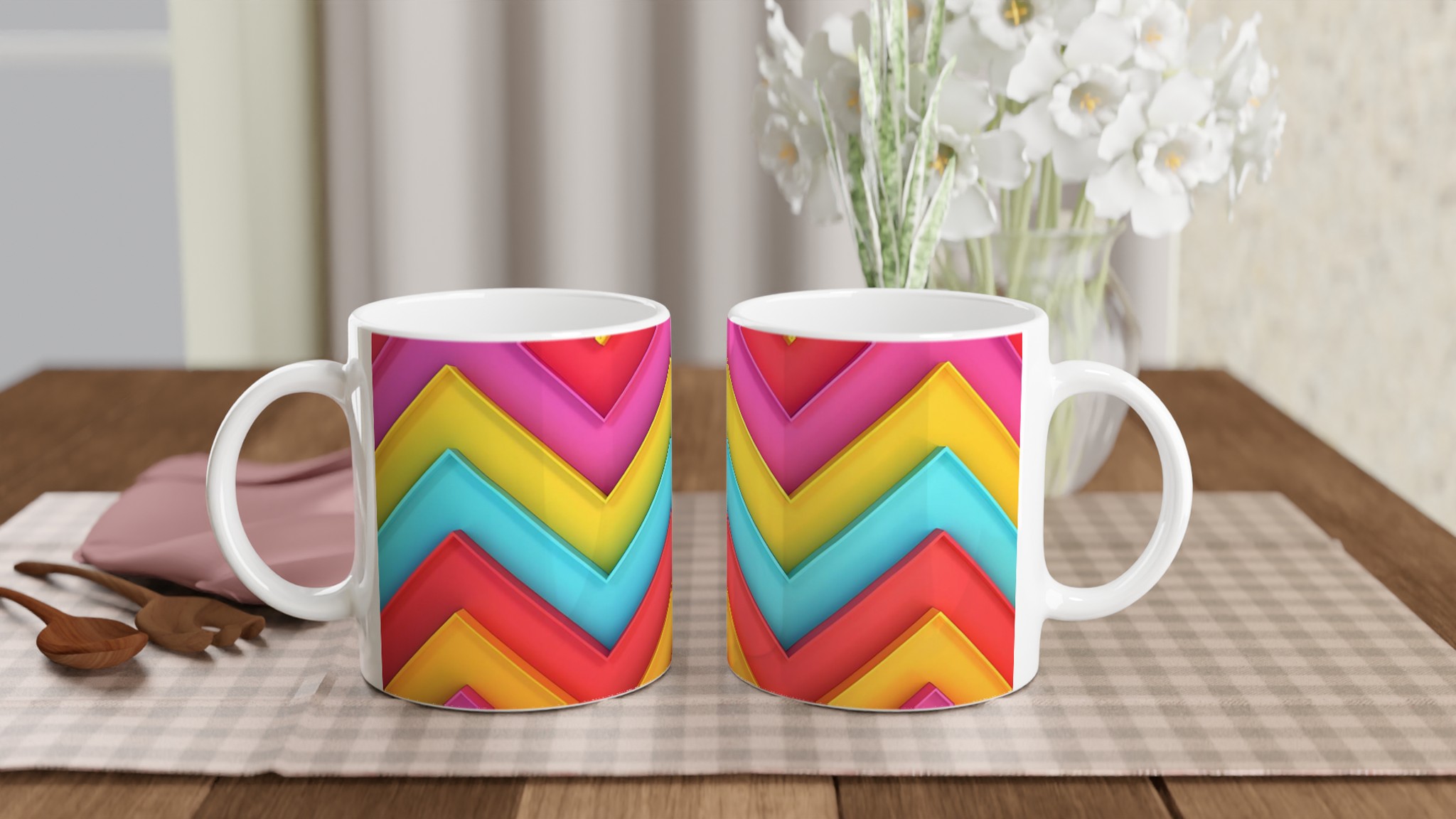 Färgglad Chevron Keramisk Mugg - Välj bland 7 Livfulla Nyanser för Din Perfekta Kaffestund! 11 6e080450-d388-4809-9728-a4b4a42d70e7