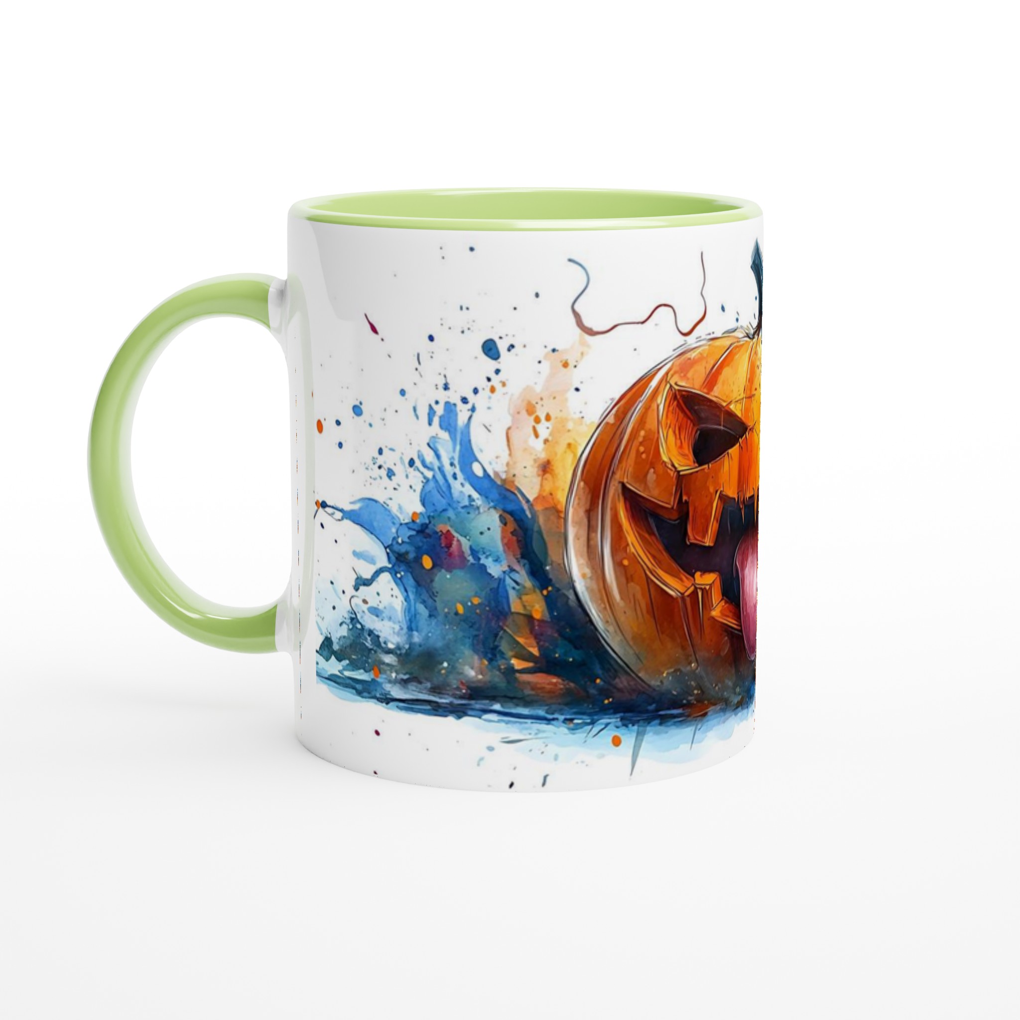 Skräckinjagande Pumpa Akvarell Mugg – Halloween Design i 7 Färger 7 6e356439-2c4f-45d6-b7c5-3332f984669c