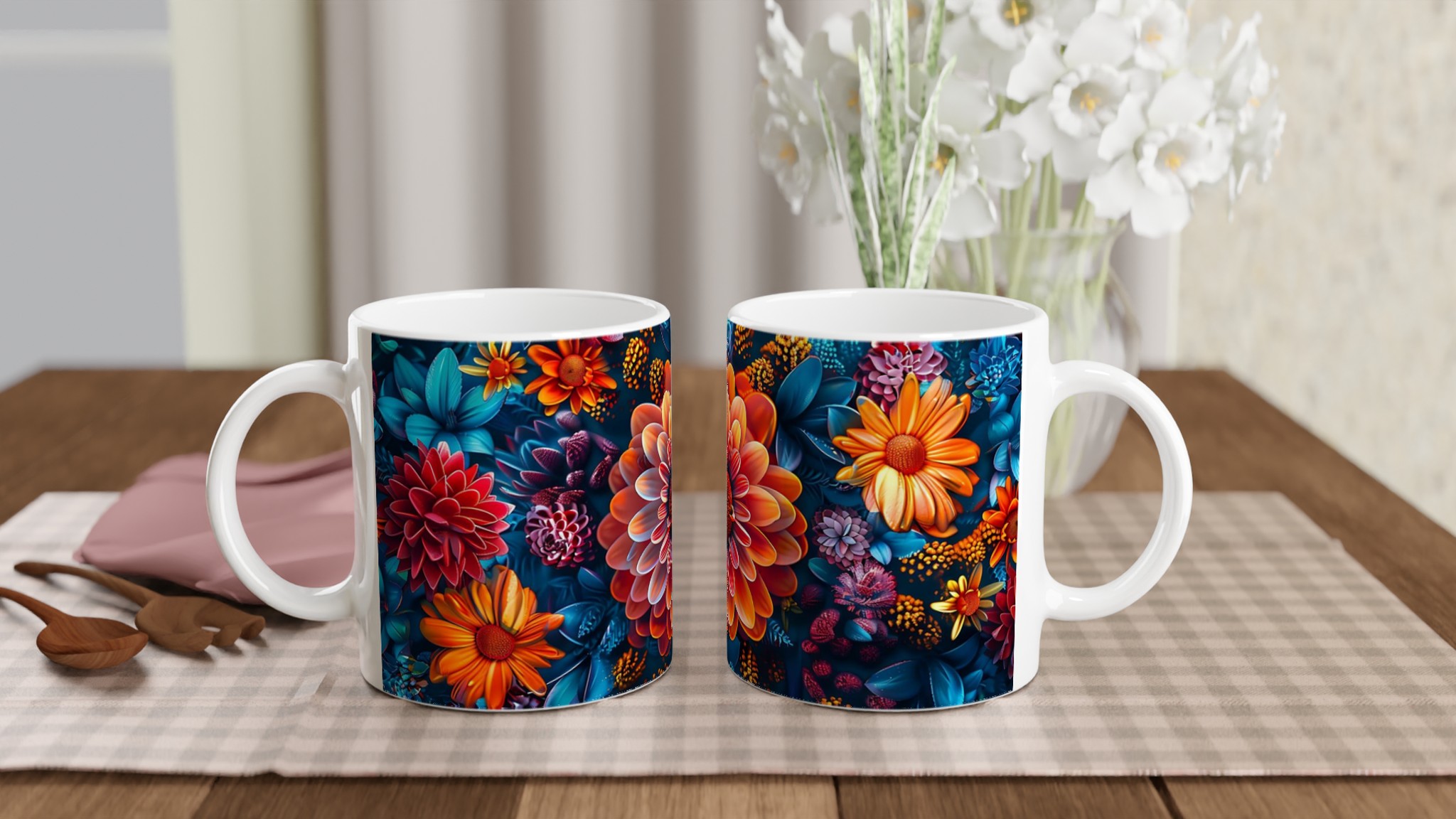 Tropisk Blomsterglädje 11oz Keramikmugg – En Färgexplosion för Din Kaffestund 10 6e42cca7-07f5-43d8-a870-c683e1002a2f