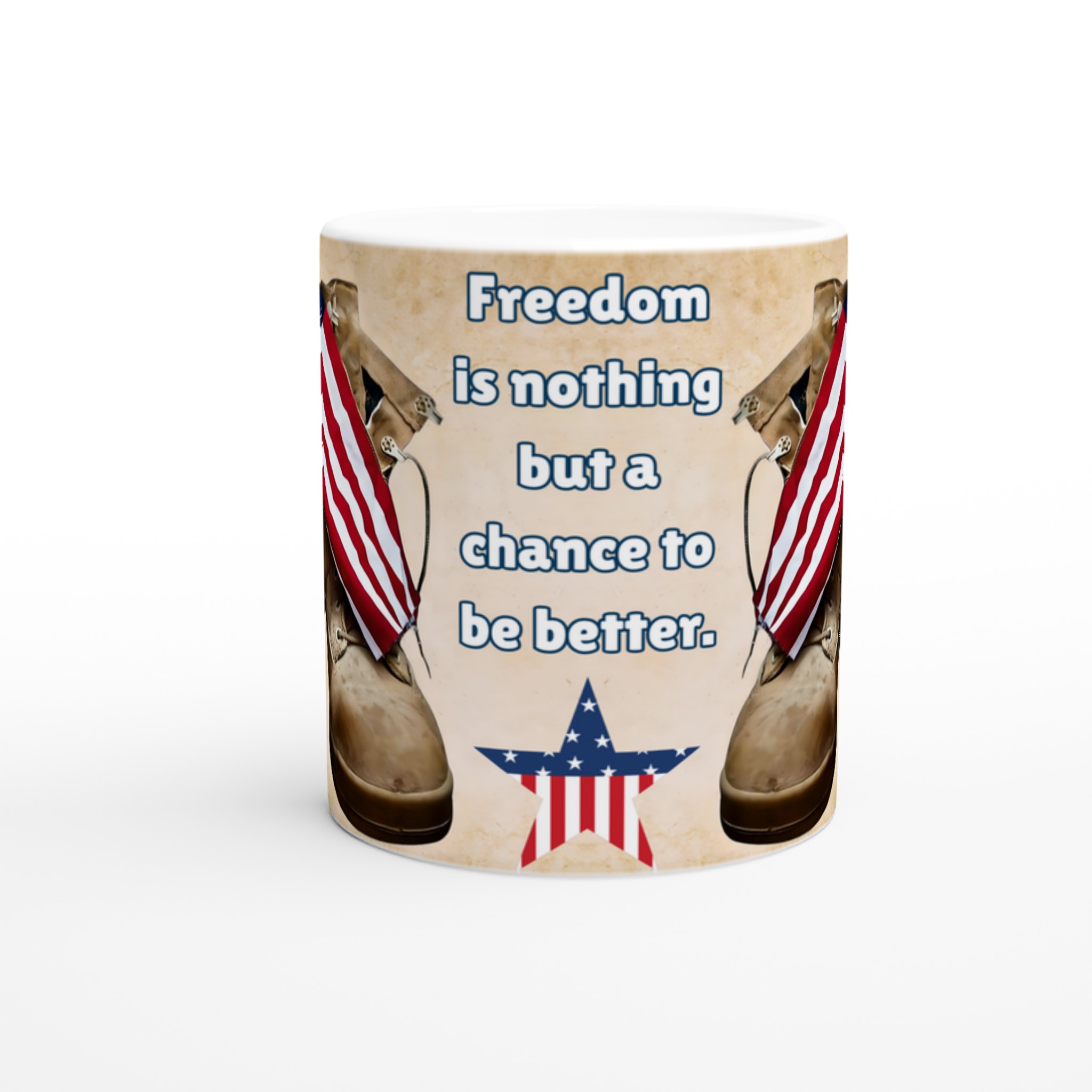 Vit 11oz keramisk mugg med Patriotiskt Amerikanskt Motiv – Välj bland sju färgstarka keramiknyanser 8 6ea4ac90-839e-4480-8345-7c752ae406e1