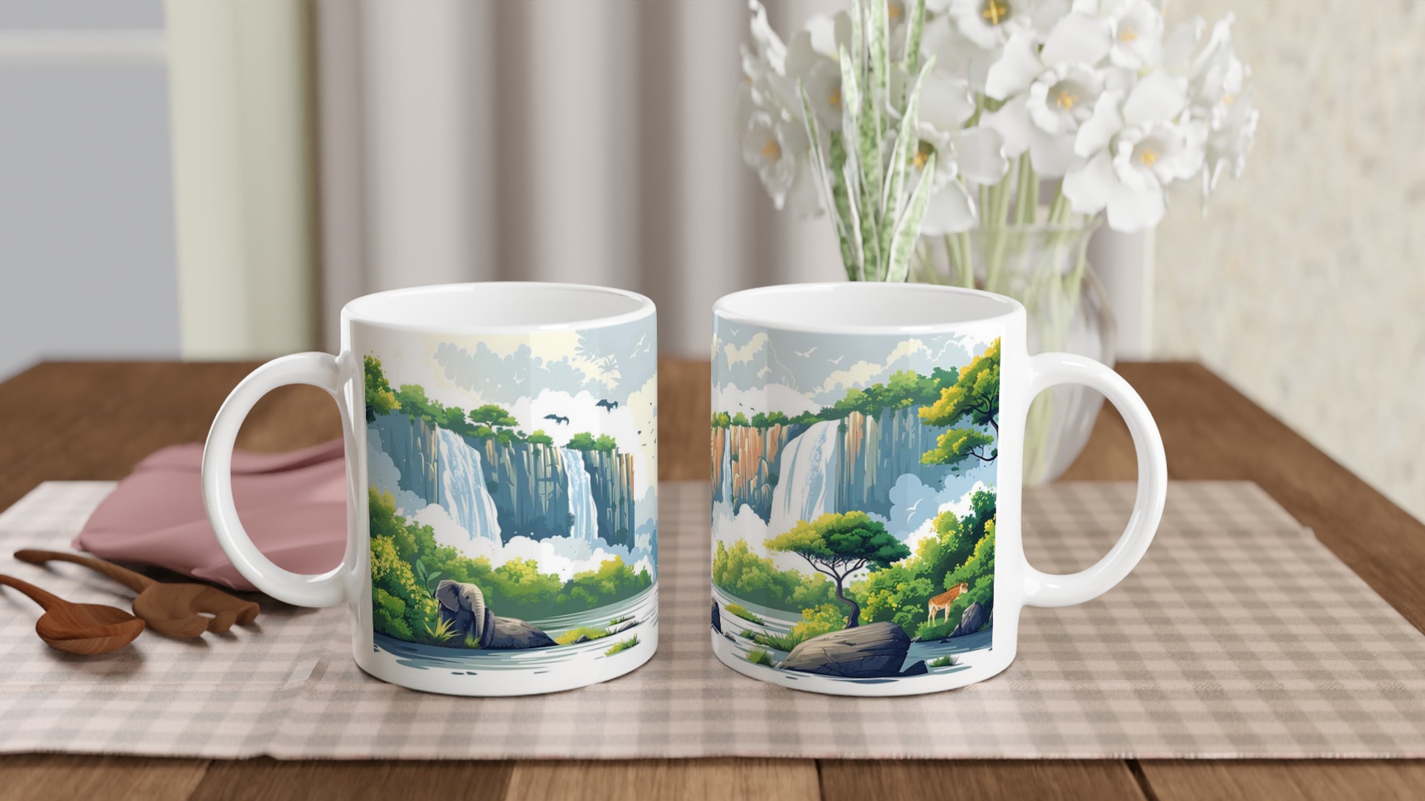 Tropisk Djungelkaskad Mugg – Vibrerande Naturdesign i ditt Val av Färg 10 6ea7712b-46d1-407f-afe4-d2152bad528e