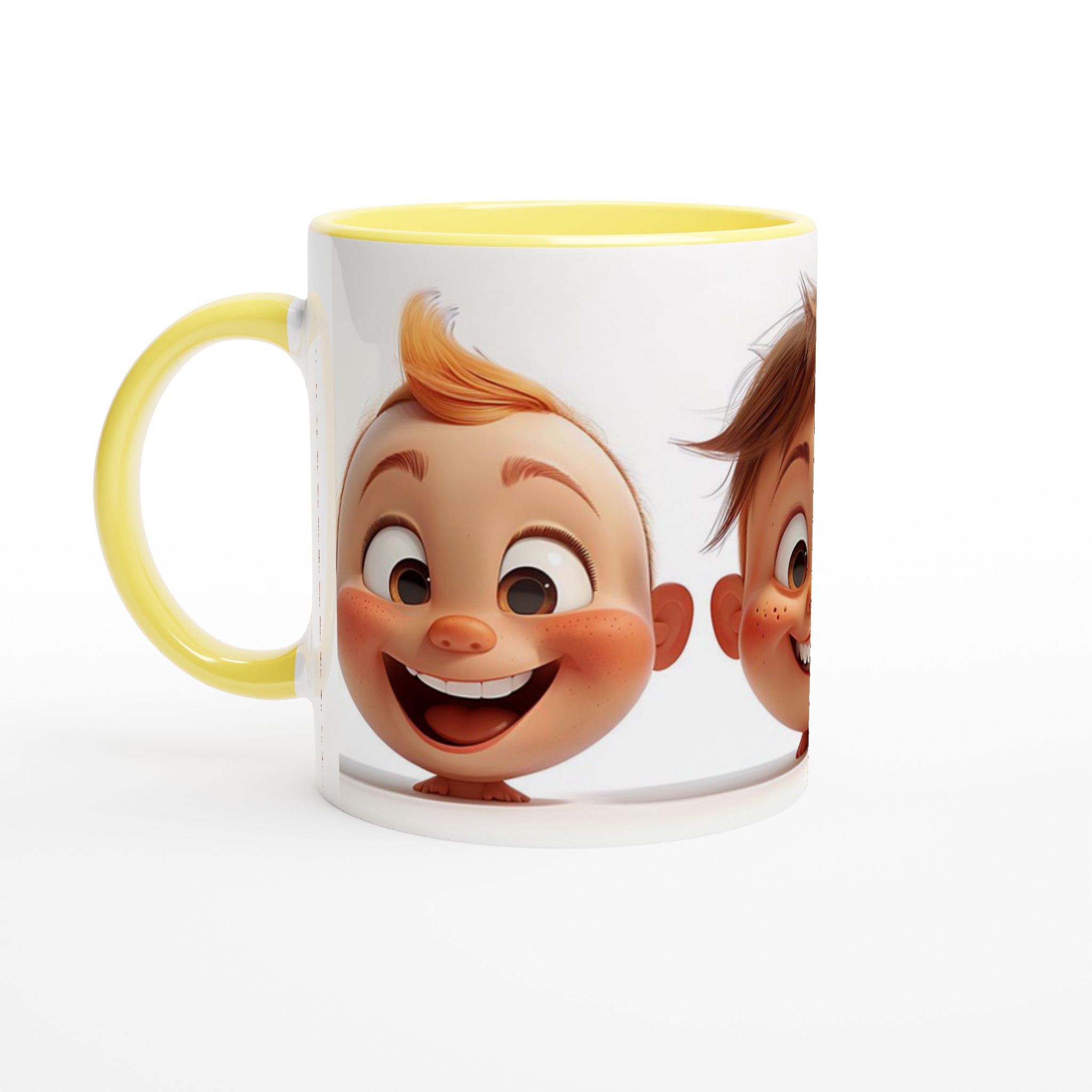 Glad Cartoon Ansikten Keramikmugg - Personlig 11oz Kaffekopp för Barn & Vuxna i Valfri Färg! 3 6ead2ce8-e1a1-46c6-b082-d10a6468172f