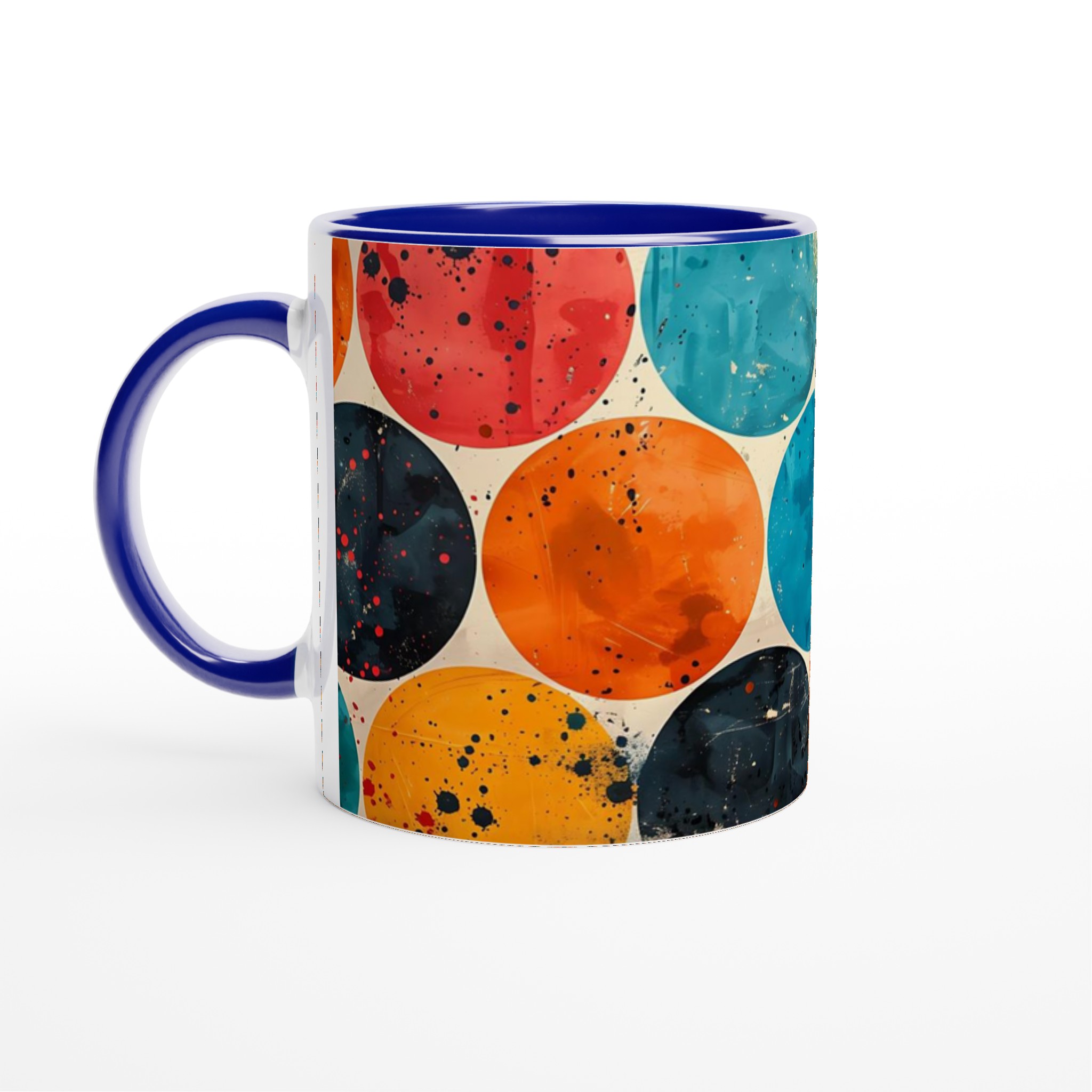 Retro Abstrakt 11oz Keramisk Mugg – Konstfulla Cirklar i Livfulla Färger 2 6efd4d4e-045b-4532-bcf0-59b7238ef466