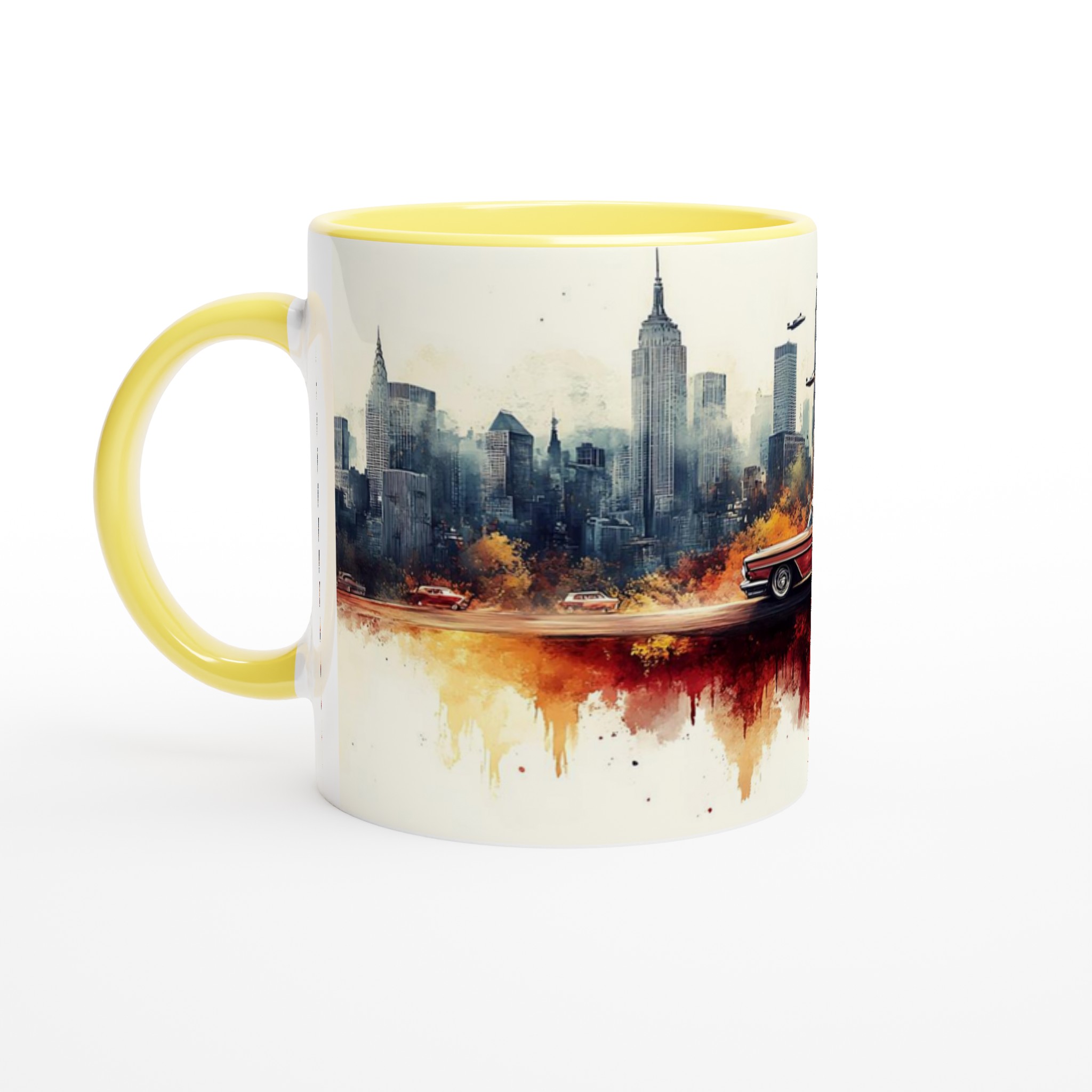Retro Cityscape Drömmugg – 11 oz Keramisk Kaffemugg i ditt val av färg 3 6efd6c78-7864-4030-b2e7-e82025b0169d