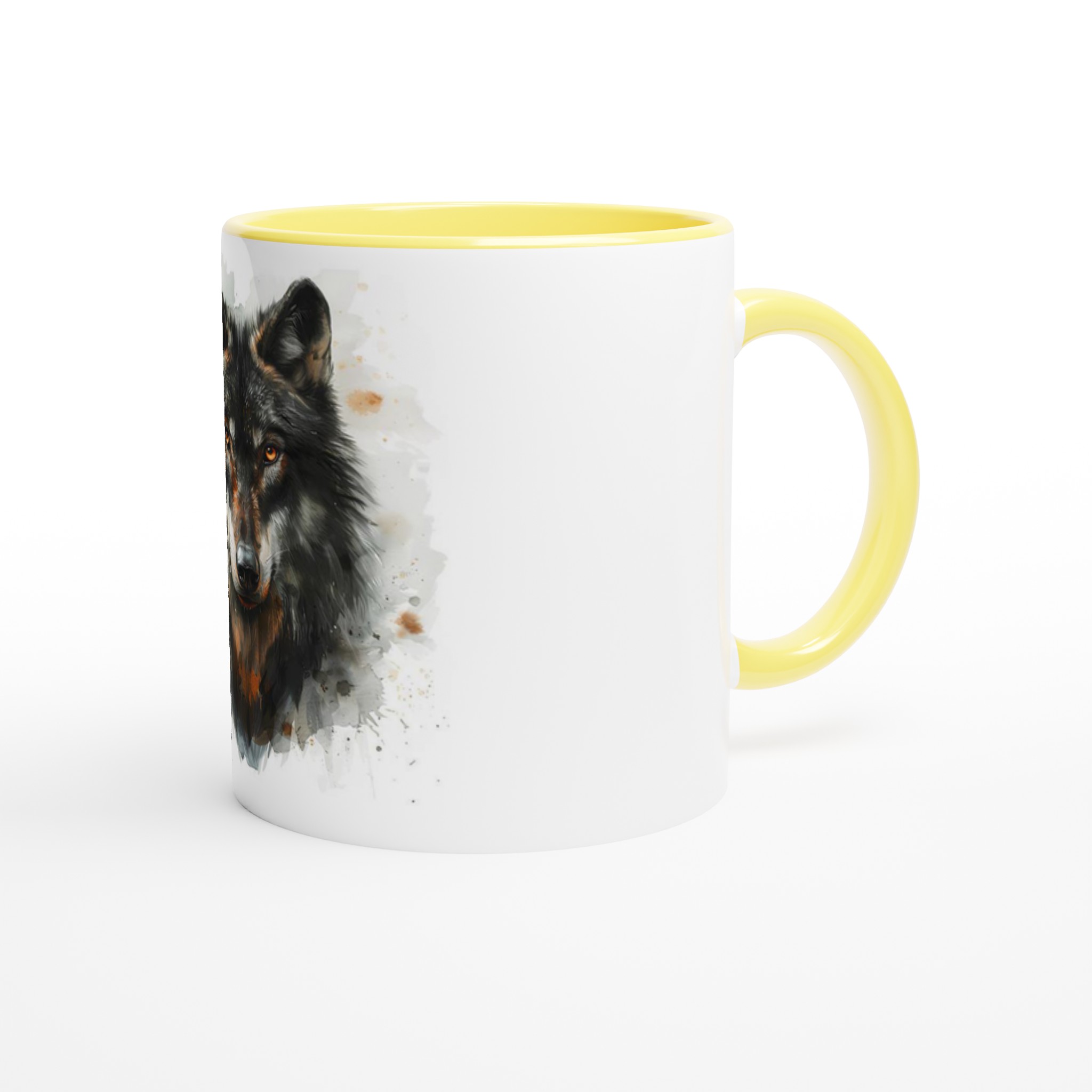 Mystisk Varg Akvarell Mugg – 11oz Keramikmugg med Färgad Insida, Perfekt för Vildmarksälskaren 8 6f1bbd7b-3693-4e71-a3d4-8aa8cedc7227