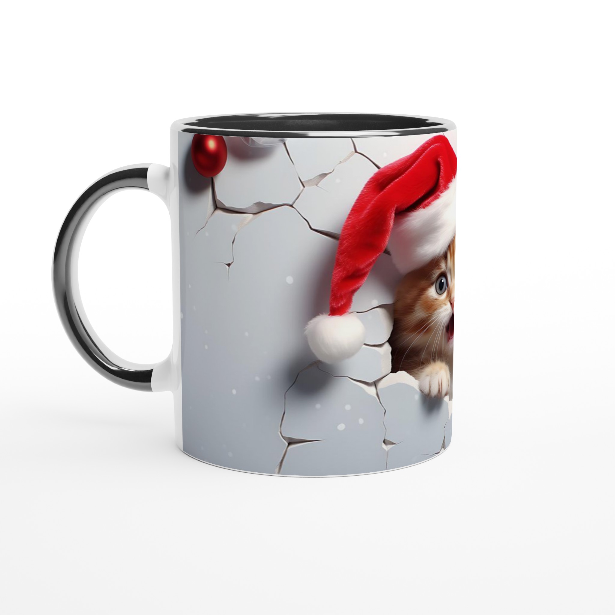 Söt Kattunge i Tomteluva Keramikmugg - 11oz Julmugg för Kaffe & Te i Flera Färger 4 6f1f842a-4545-4c1c-a200-6a9205b247da