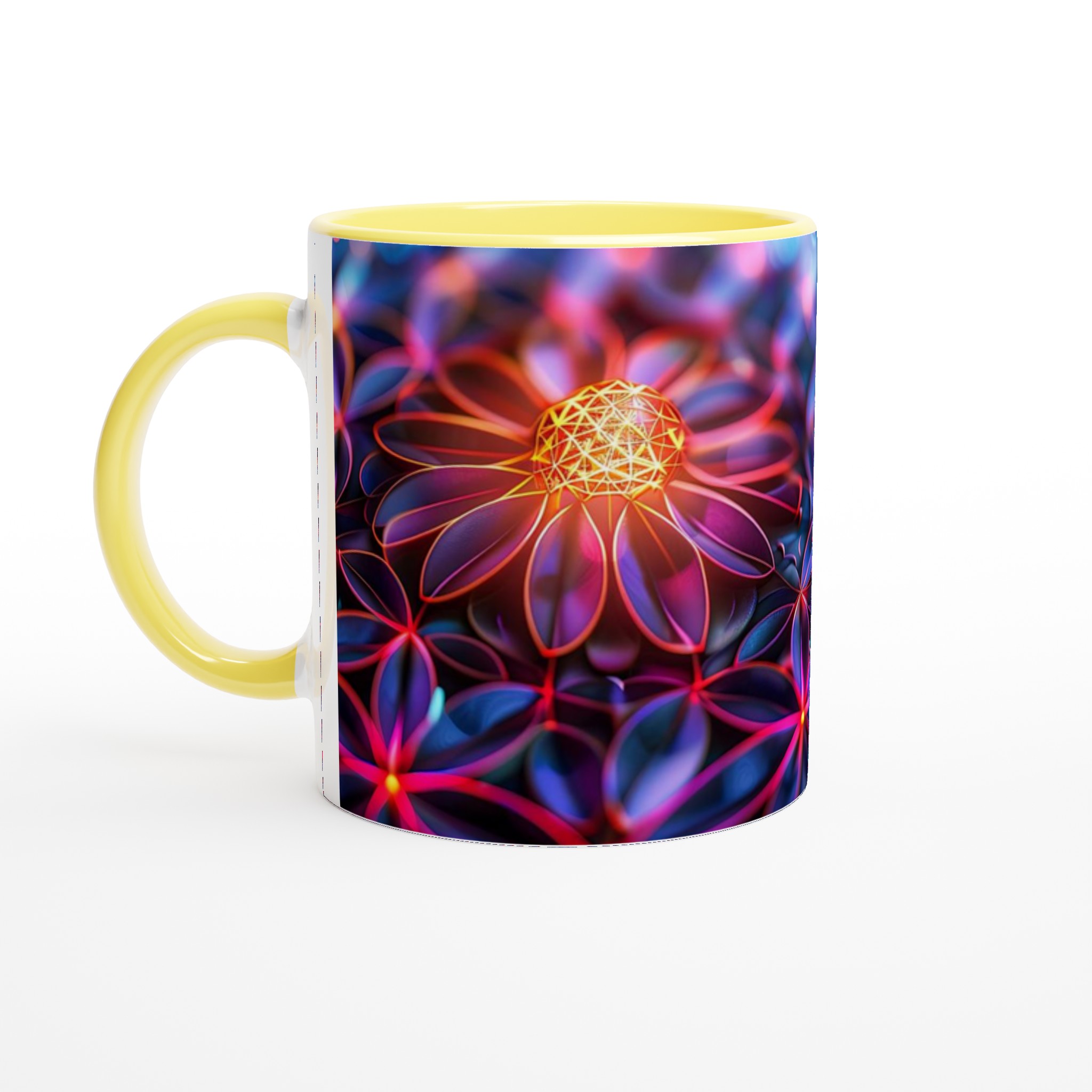 Abstrakt Fluorescerande Blommig 11oz Keramikmugg – Vibrerande Neon Konst för Din Dryck 3 6f4f4561-be73-4e7f-841d-0fb91d935dd2