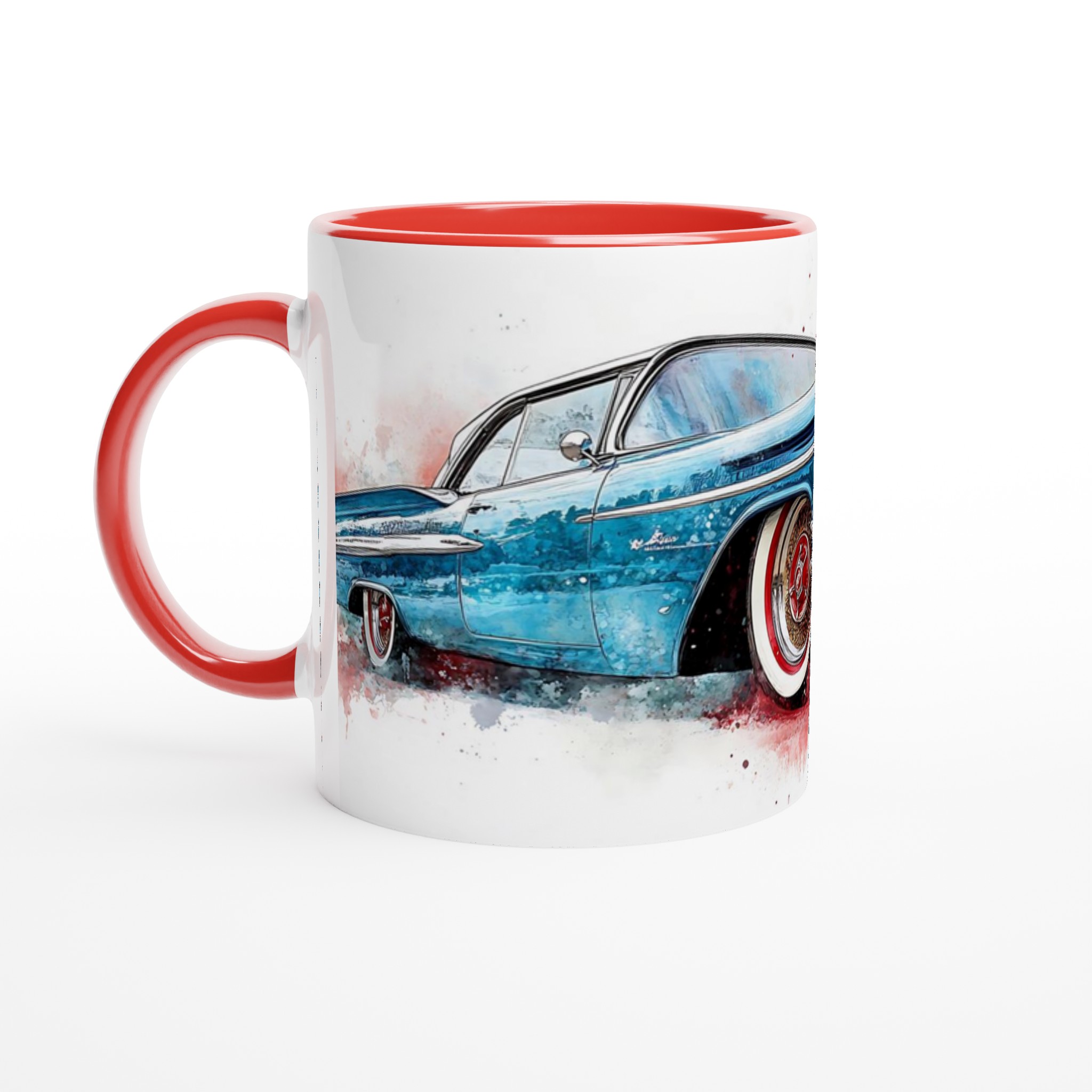 Klassisk Cadillac Vattenfärgsmugg – 11oz Keramikmugg i Vintage Amerikansk Bildesign 5 6f591fc1-8f7a-4c81-bfbf-e5fcac0c06c1