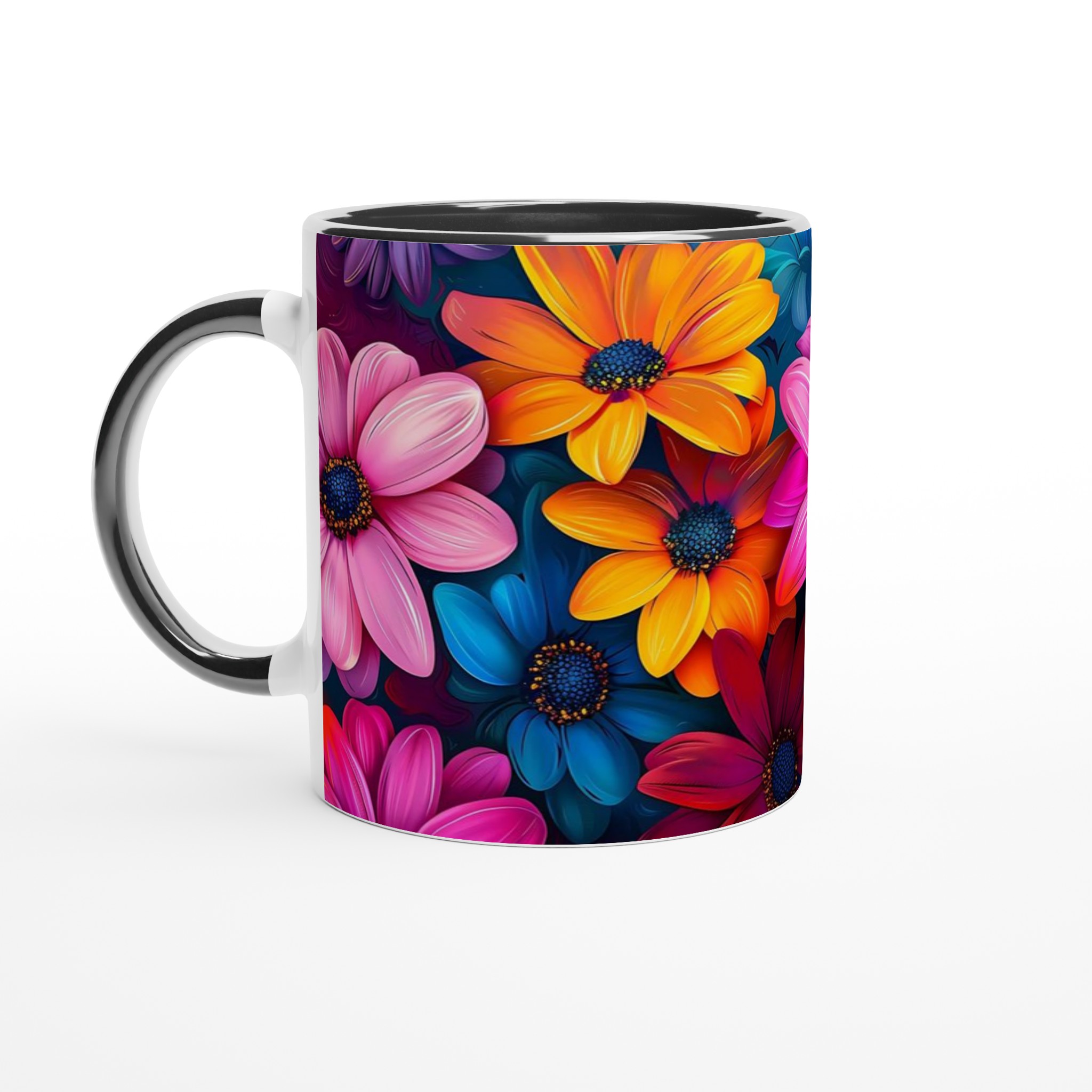Färgexplosion Blommor Keramikmugg - 11oz kaffekopp i ditt val av sju livfulla färger 4 6f5b0c76-0008-4f1e-9c8d-776aa14ef04a