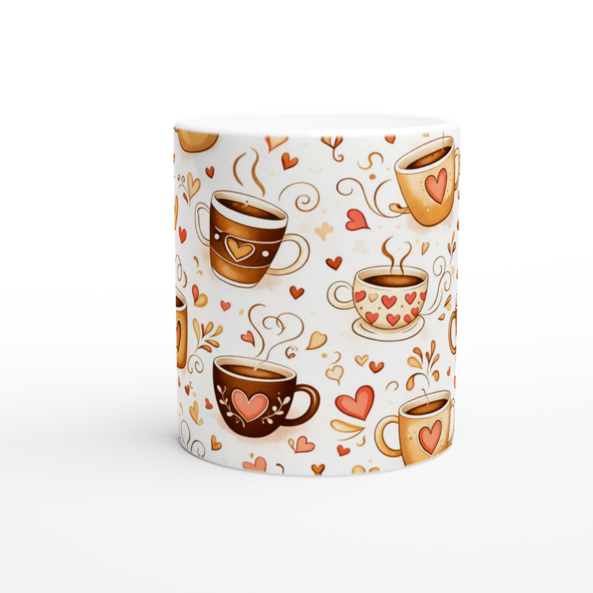 Vit 11oz keramisk mugg med kärleksfullt hjärtmotiv i flera färger 8 6faeebf7-b1bb-466c-a618-bb6e5e6f8725