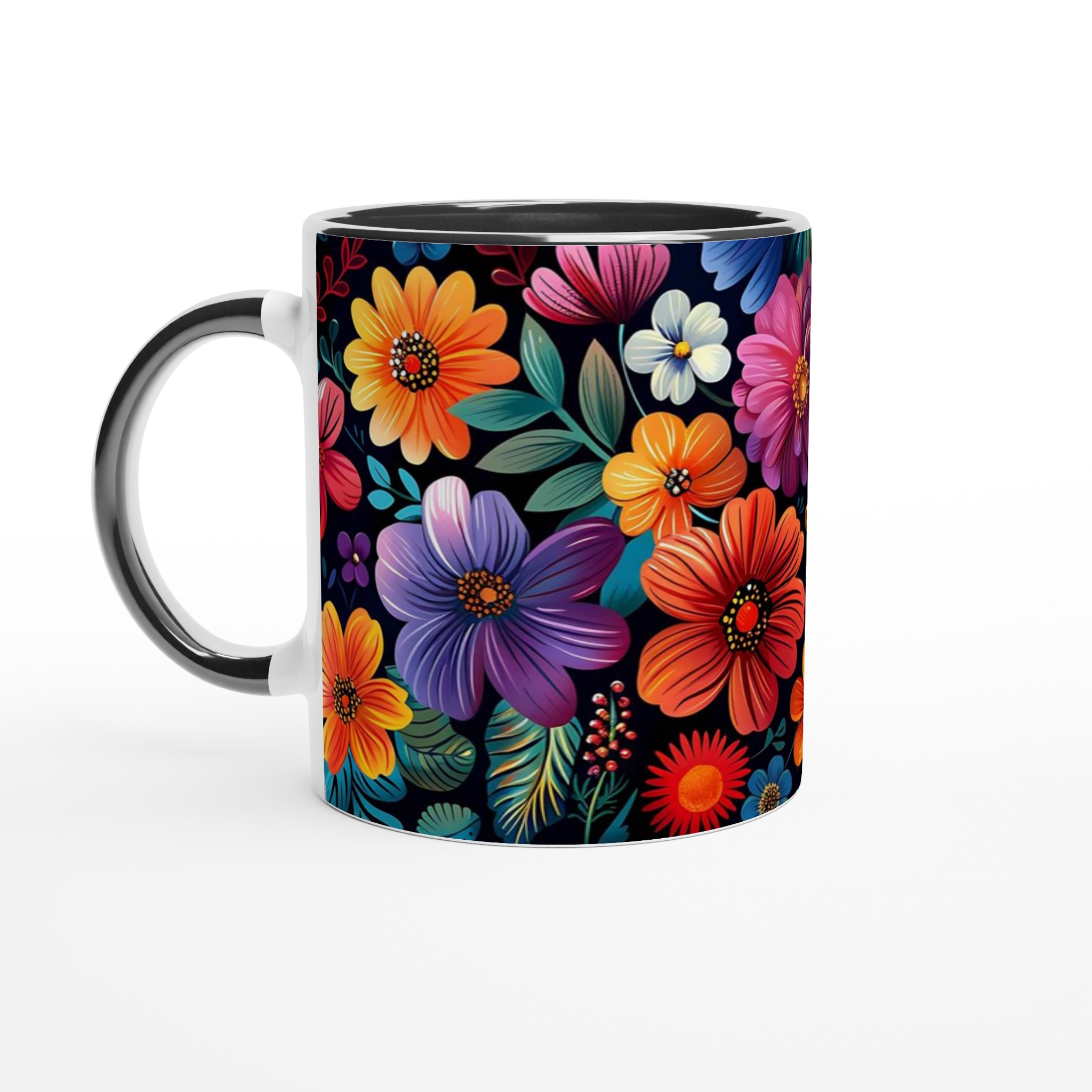 Färgsprakande Blommönster Mugg – 11oz Keramisk Kaffekopp för en Glad Start på Dagen 4 701bd907-ae69-4001-be03-7063640320c0