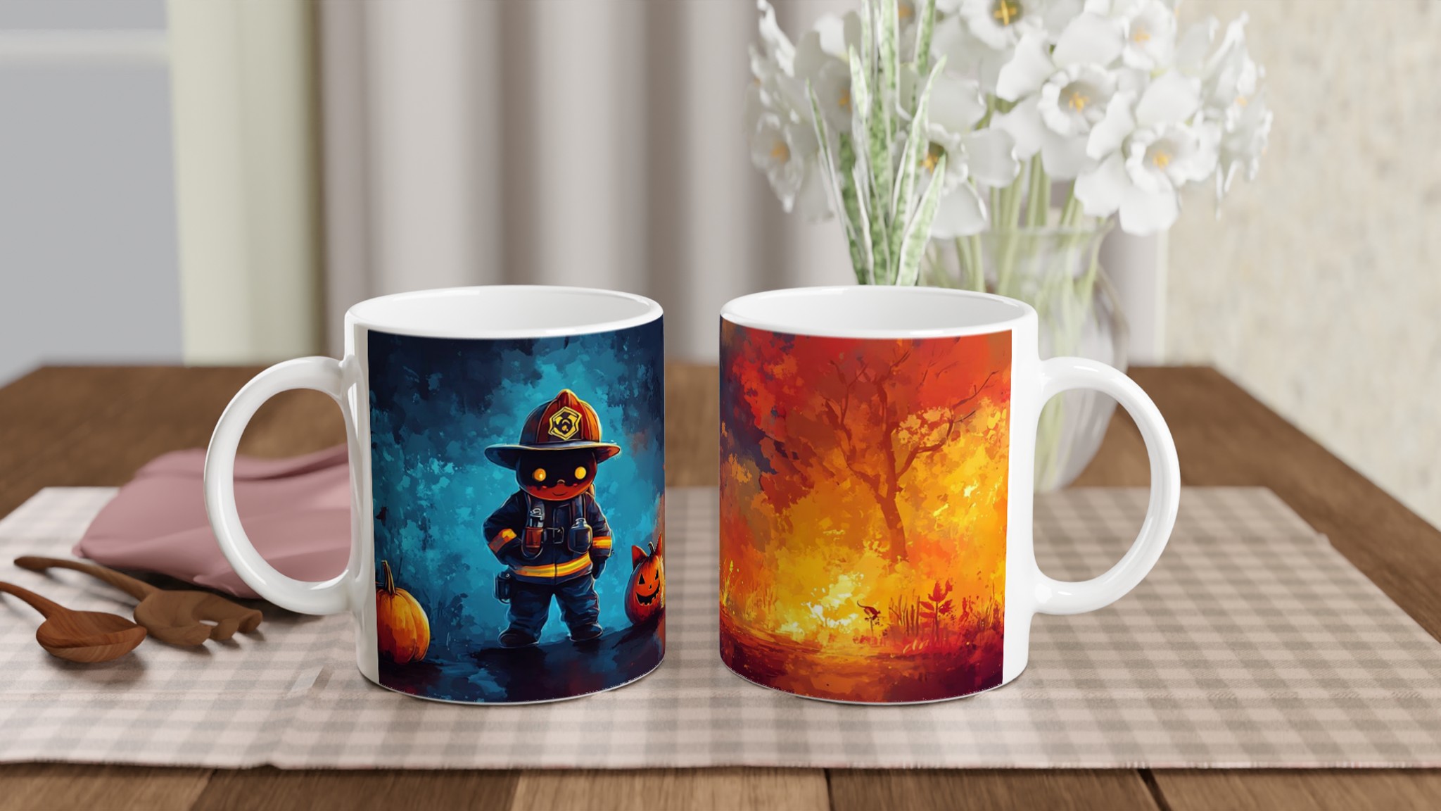 Söt Halloween-Brandman Mugg – Unik 11oz Keramikmugg i ditt val av sju livliga färger 10 7031a1d2-9f86-4a0d-b99f-c6bc0045a521