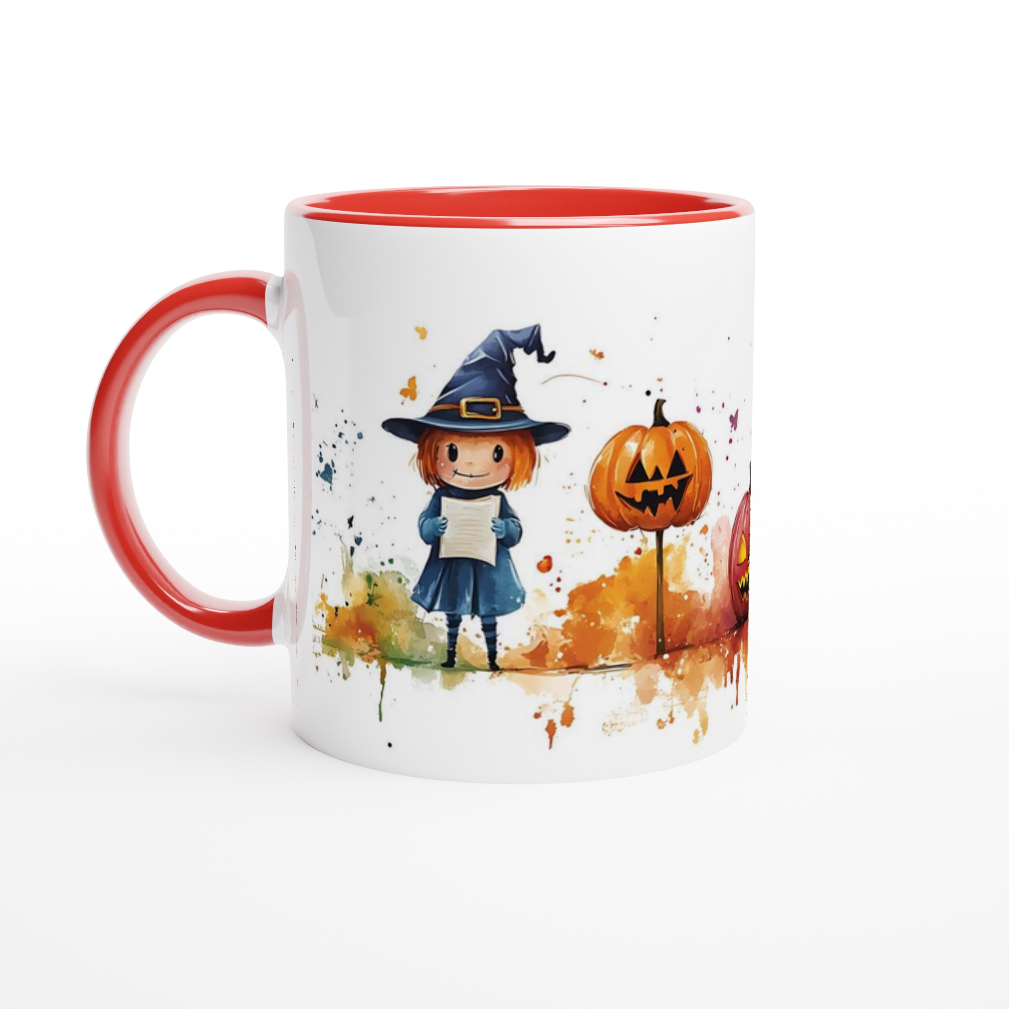 Förtrollande Halloween Vattenfärgsmugg – 11oz Keramisk Mugg med Lekfulla Monster & Pumpor 5 7060b225-563a-4bb2-b9a0-bb5ac3869b6e