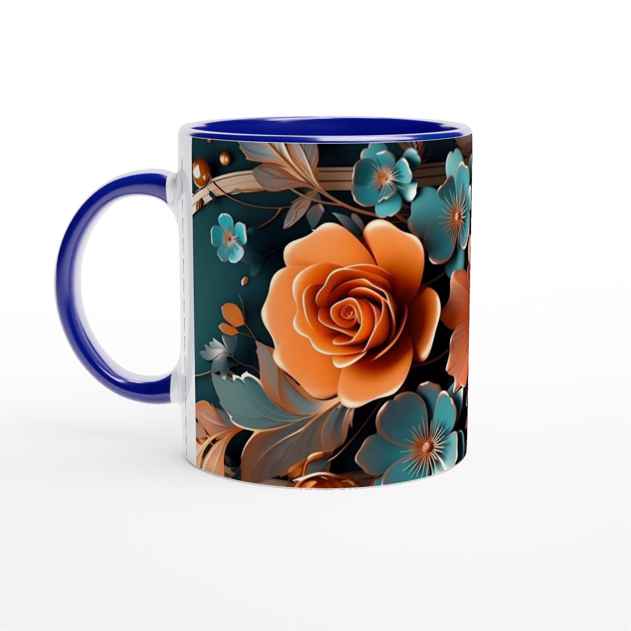 Elegant Floral Ceramic Mug – 11oz in Your Choice of Vibrant Colors 2 7065cf20-9169-414f-8f00-40ef6fb8c48a