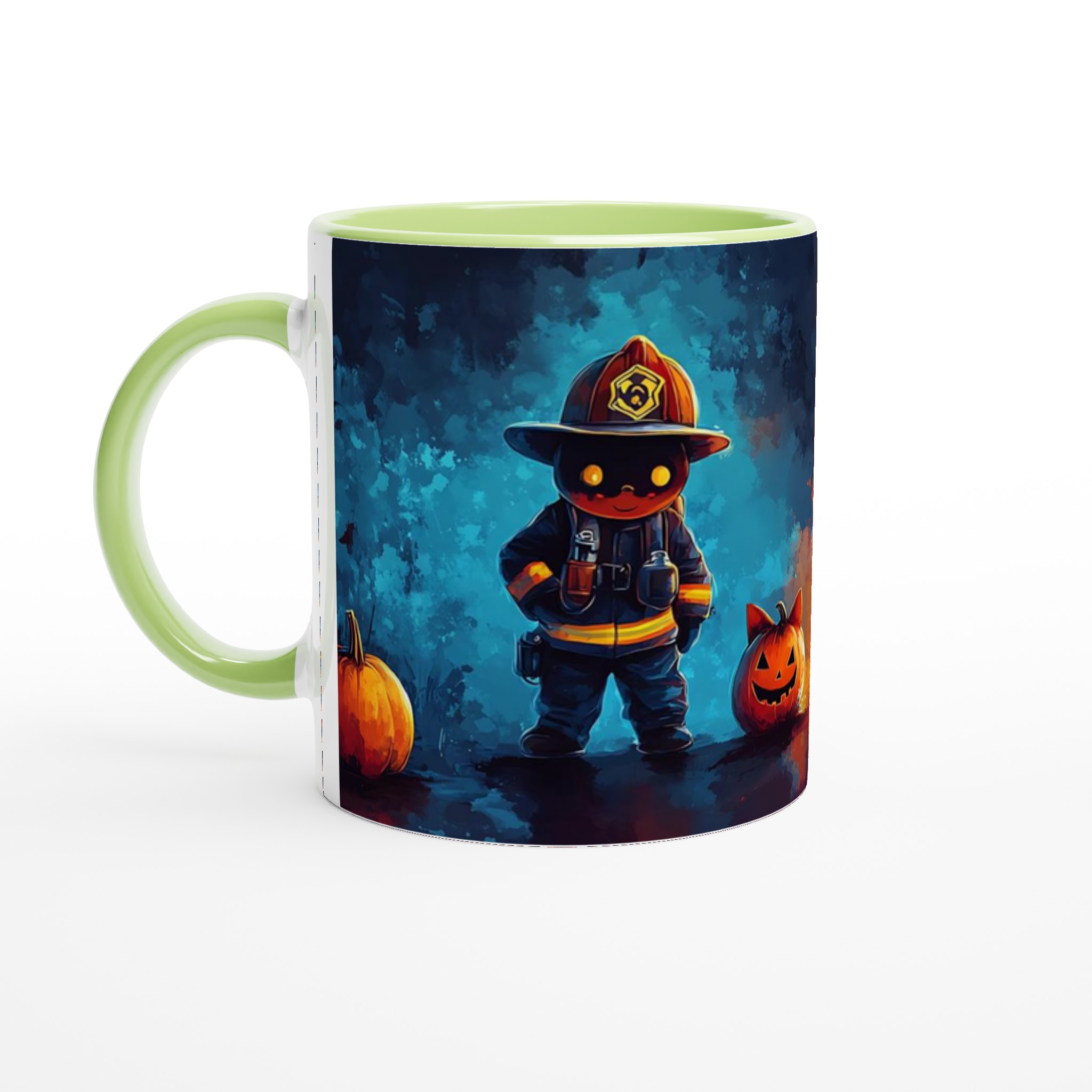 Söt Halloween-Brandman Mugg – Unik 11oz Keramikmugg i ditt val av sju livliga färger 7 7081bbd4-90bb-4877-94f0-bfa1c92394b5