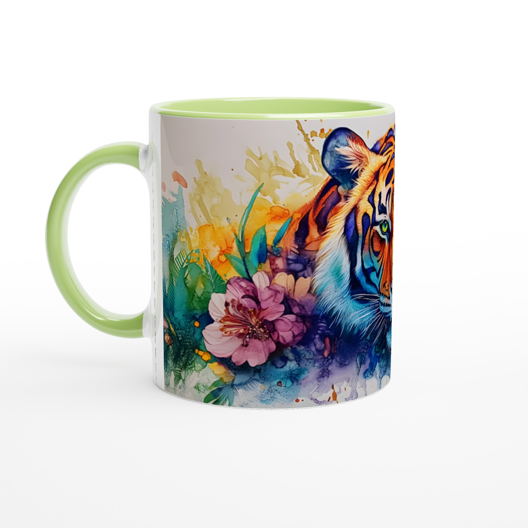 Abstrakt Akvarell Tiger Mugg – Vibrerande Djungeldesign för Kaffeälskare i Valfri Färg! 7 70946ef3-263a-4419-a034-b85a13da0dd3