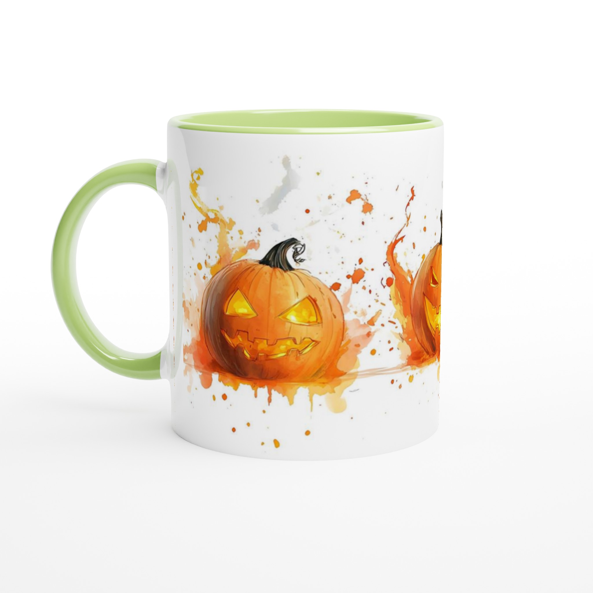 Skrämmande Jack-O'-Lantern Keramikmugg – Halloween Vattenfärg Design, Välj din Färg 7 70a93755-87d1-40b2-84ab-43200bec09fc