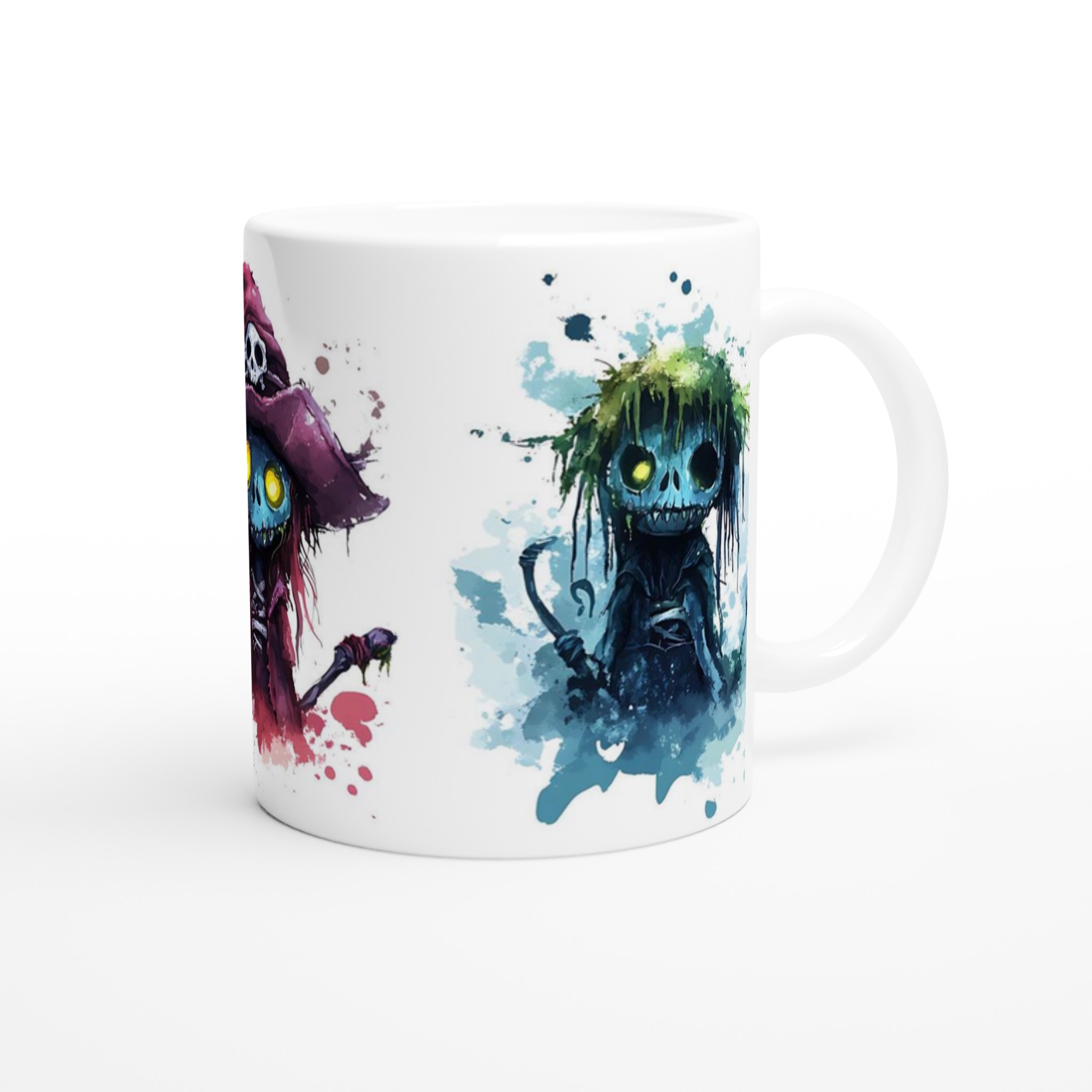 Mörk & Magisk Keramisk Mugg - Akvarell Zombie Häxmotiv i Ditt Val av 7 Färger 9 70ada5ac-0c75-40ff-bd05-1bb88061af84