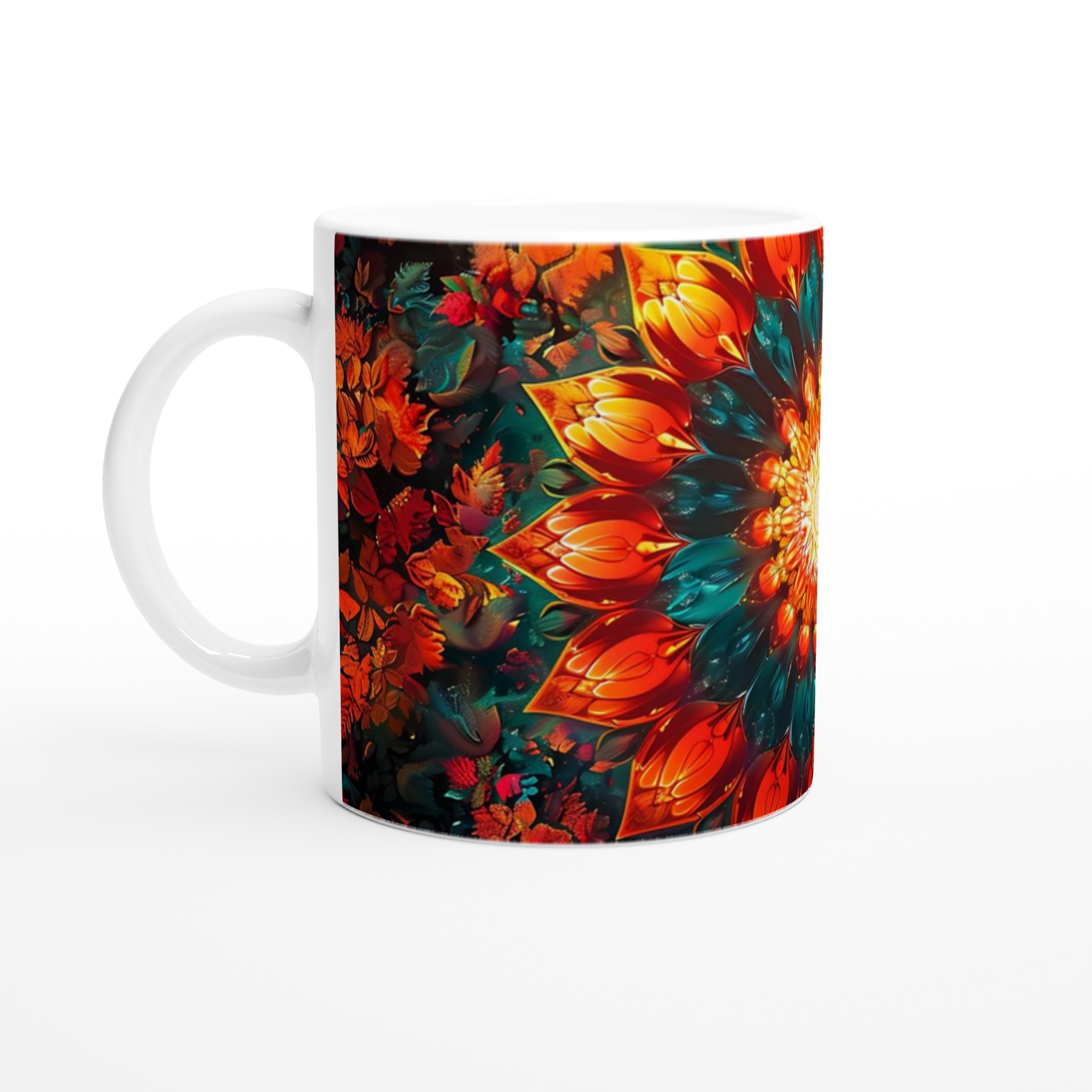 Mångfärgad Floral Mandala 11oz Keramikmugg – Din Kaffepaus, En Explosion av Färg! 1 70ec209f-b24b-489f-b965-399eb6f4aa55