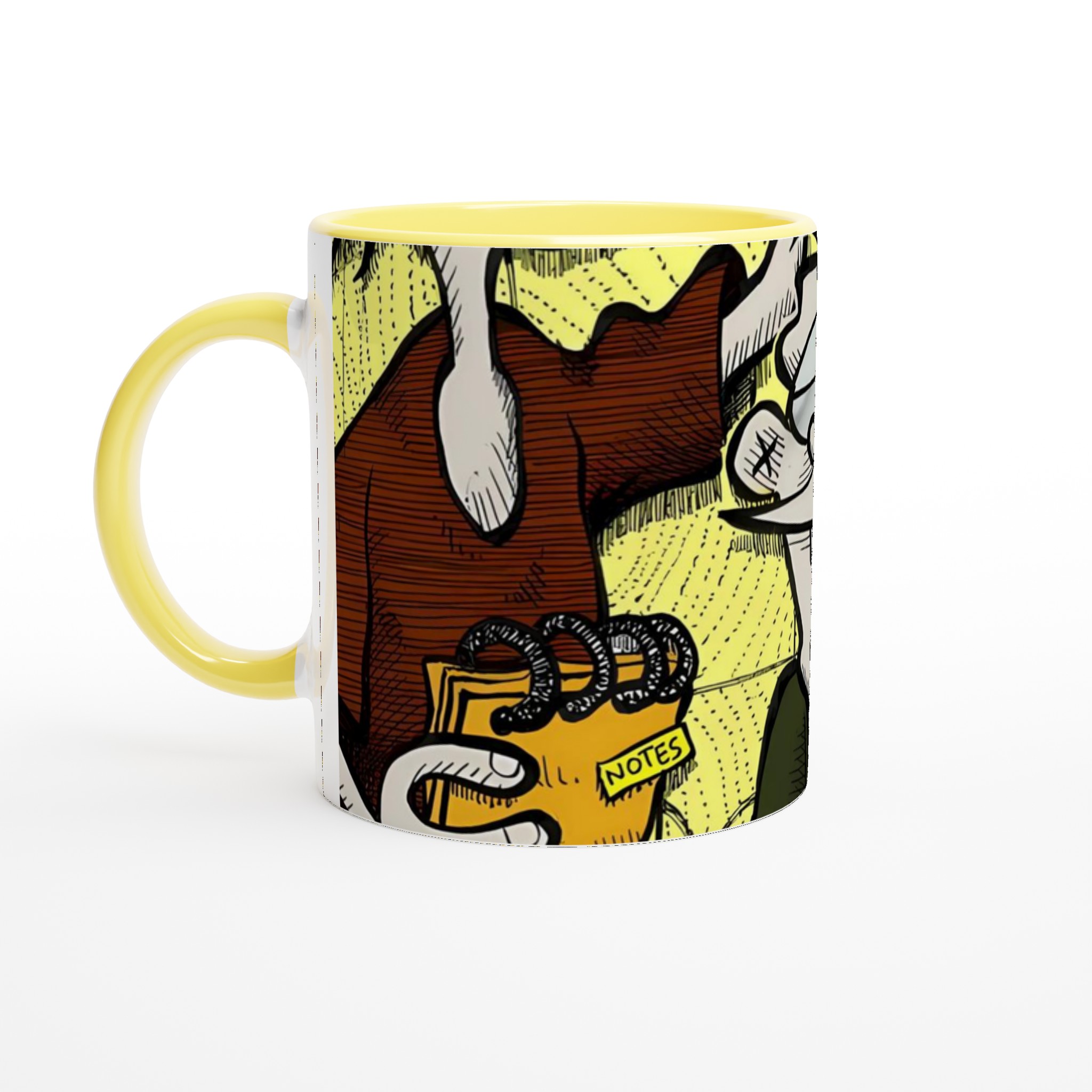 Vit 11oz keramisk mugg med lekfullt tecknat motiv – välj bland flera färgstarka keramiska nyanser 3 71147202-0fa6-43be-8711-c6303e9b562d