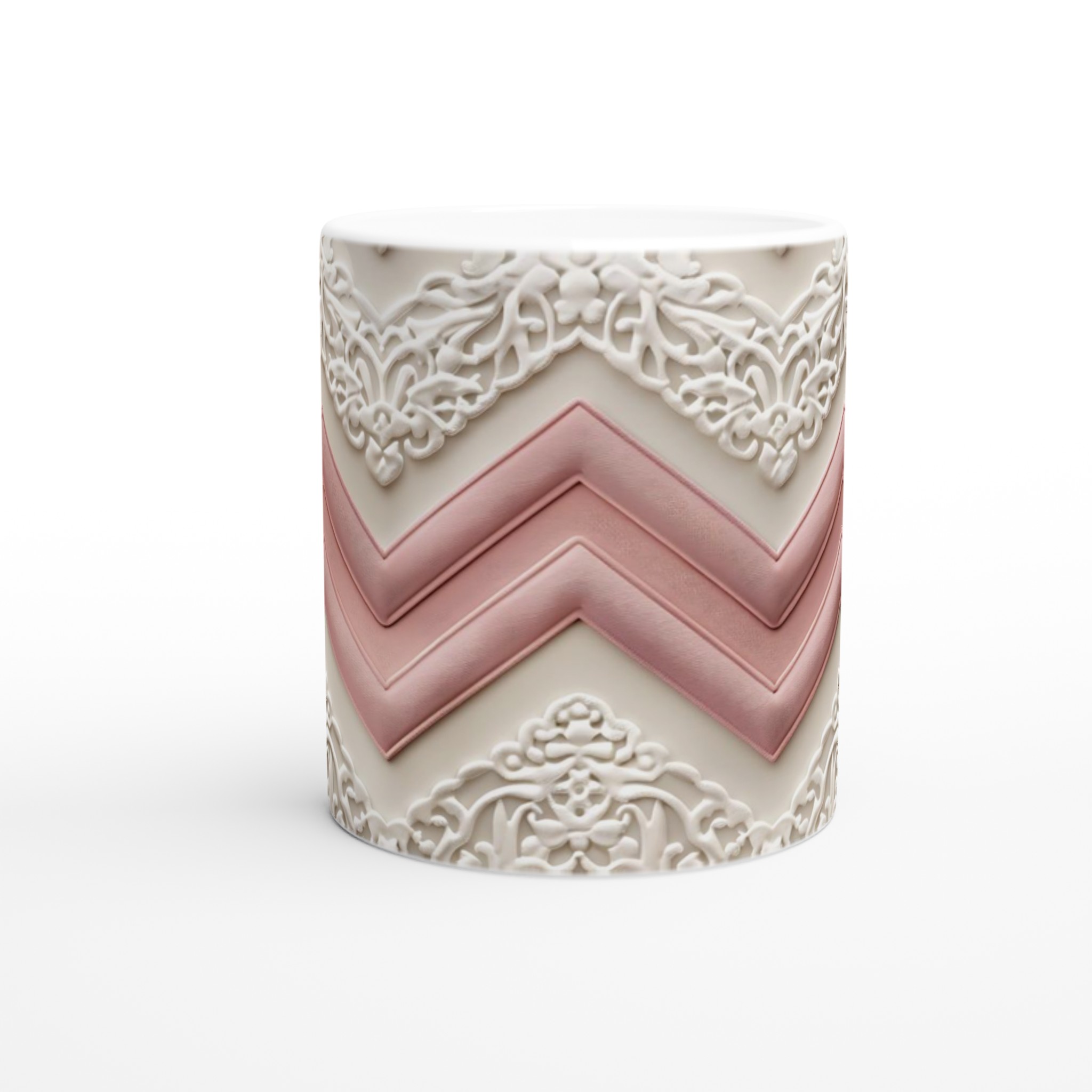 Elegant Vågmönstrad Keramikmugg – Pastellrosa & Vita Detaljer, 11oz – Välj bland 7 Färger! 9 7117098c-3f1a-45f9-9011-9aef397cd956