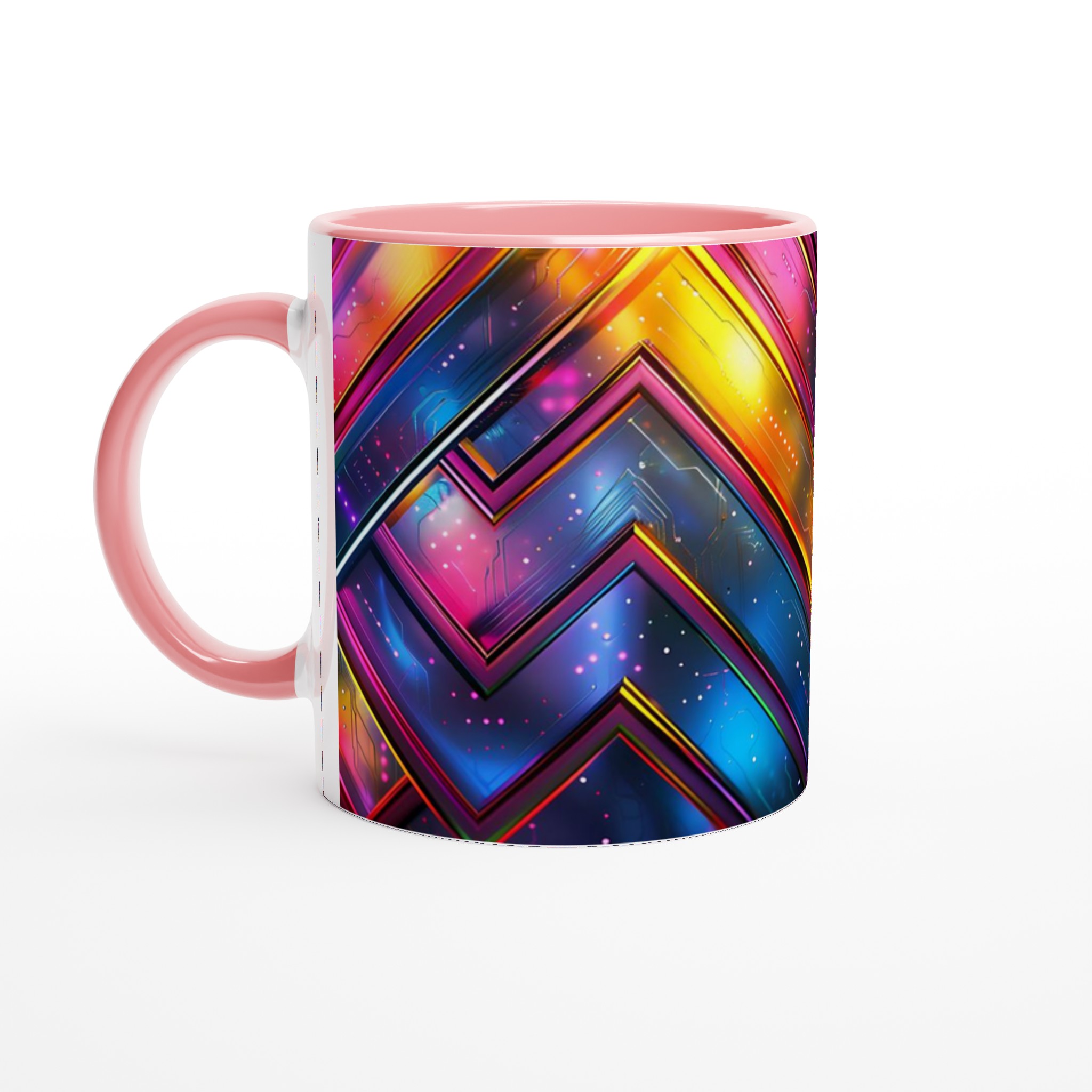 Neon Digital Circuit Keramikmugg – Färgglad Zigzag Design & Högteknologisk Vibe i Valfri Färg 6 711cedac-4fa1-497e-8c5b-17186b3fe564