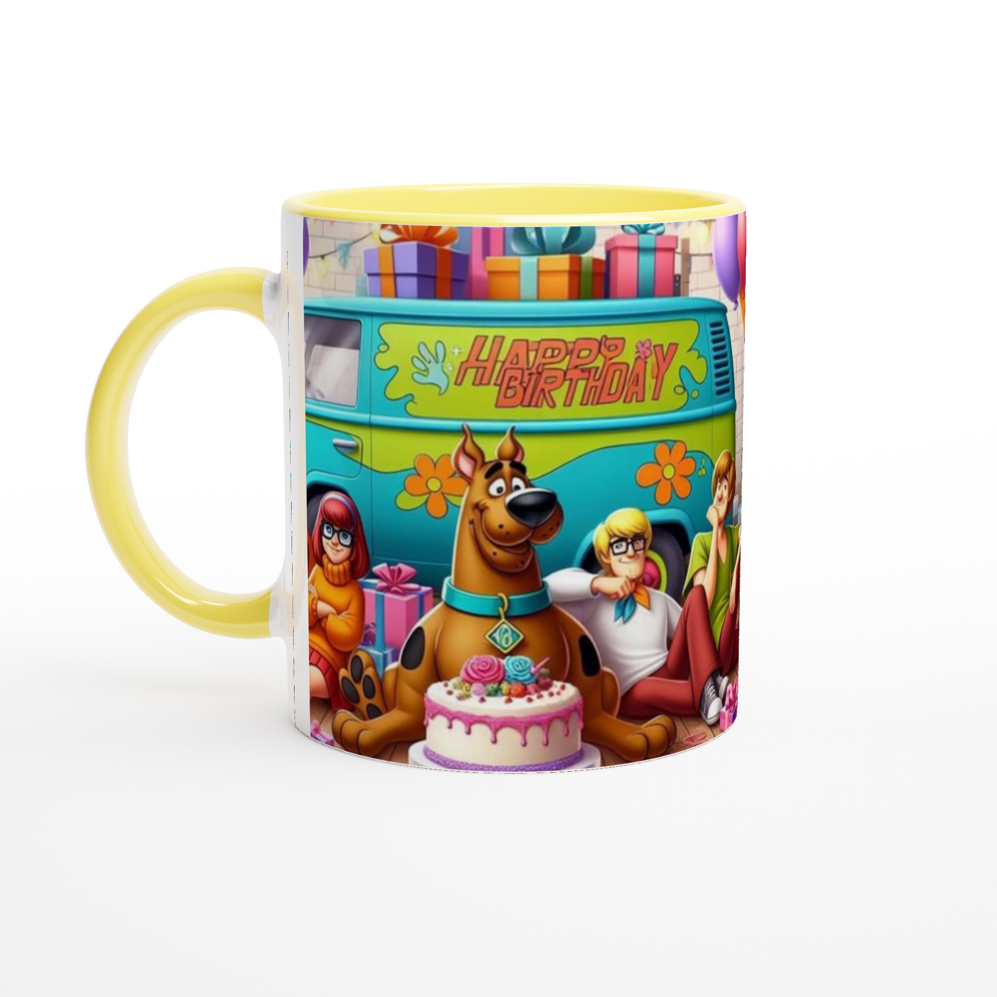 Färgstark Vit 11oz keramisk mugg med Scooby Doo och Vänners Födelsedagsglädje 3 712a1d0b-e936-47d5-bc49-d820e6b593fa