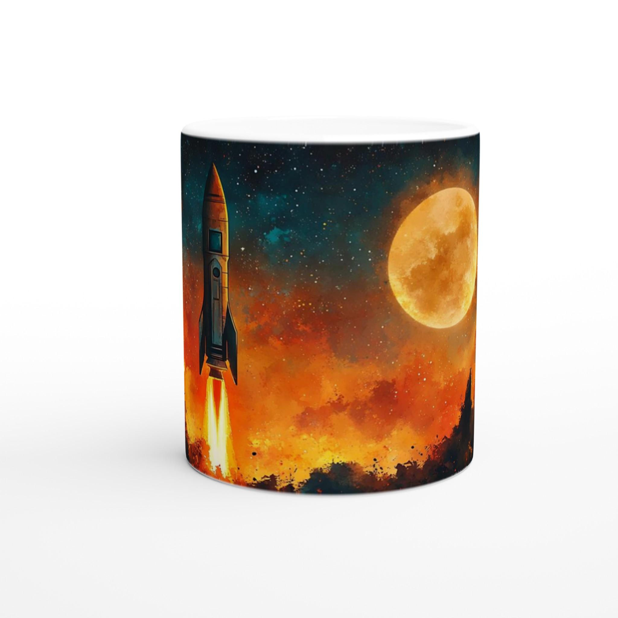 Rymdraket vid solnedgång - Keramisk Mugg 11oz - Välj din färg 8 715c49c4-e536-46bf-b212-a12692e9e52b