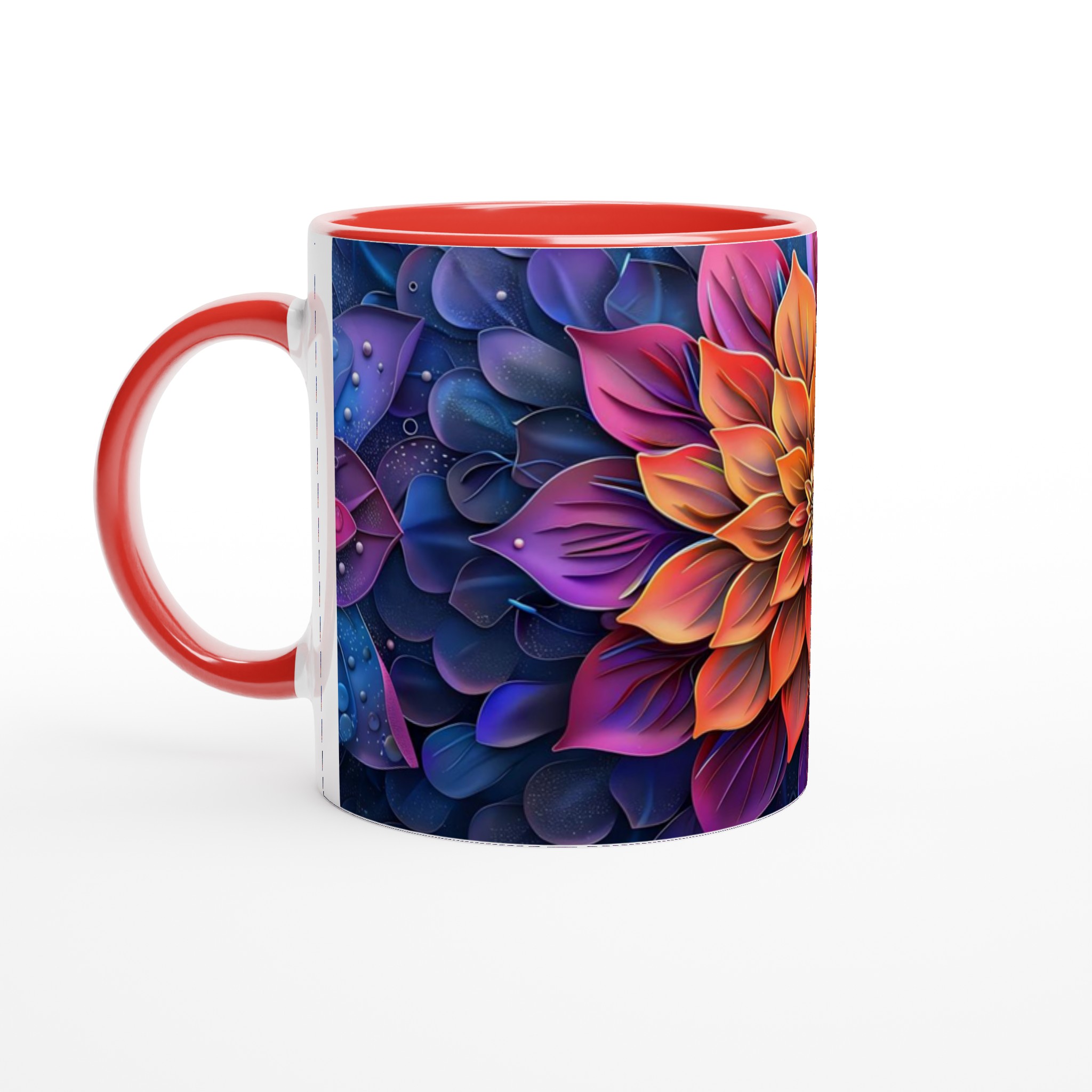 Abstrakt Mandala Blommig Keramikmugg – Vibrerande Färgstark 11oz Kaffemugg 5 7162a862-4197-4825-bcc5-6096ce48c017