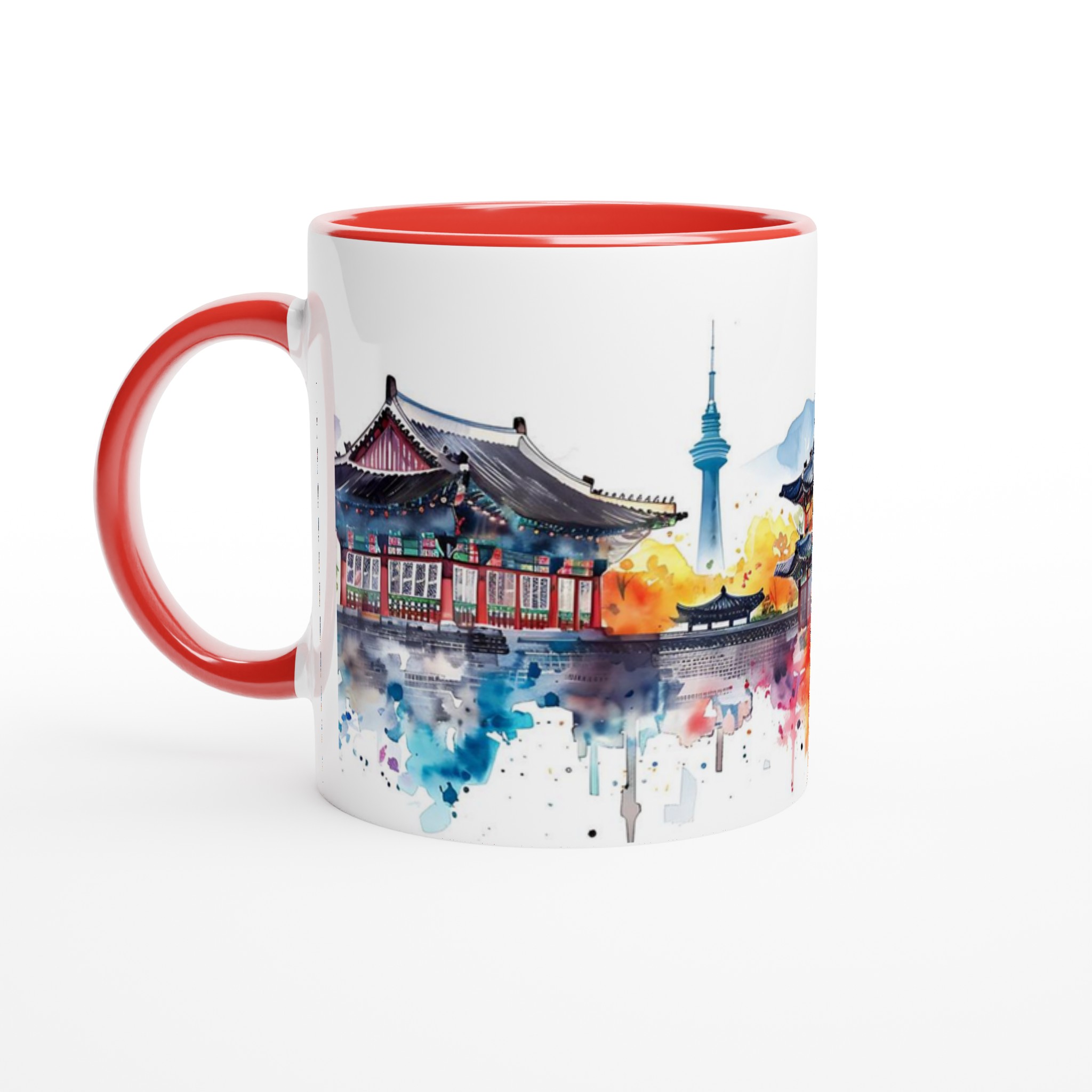 Seoul Akvarell Mugg – Levande Tempel & Stadssilhuett i valfri färg 5 719680a7-6b68-48de-ba43-18bb54ae8768