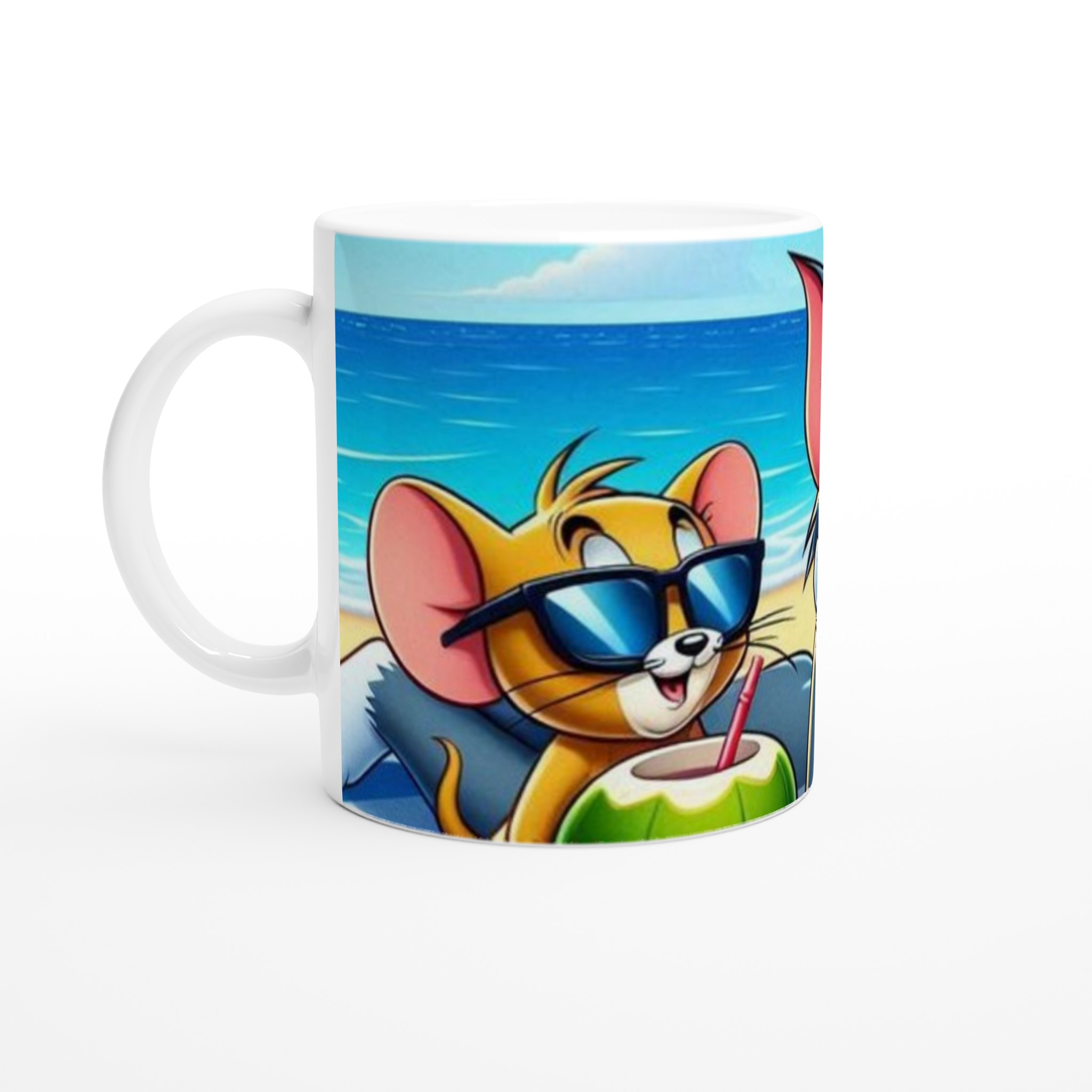 Vit 11oz keramisk mugg med Tom & Jerry – picknick-feeling i sju färgstarka nyanser 1 719ea5ae-89ea-4fa1-b778-06c69221aa5f
