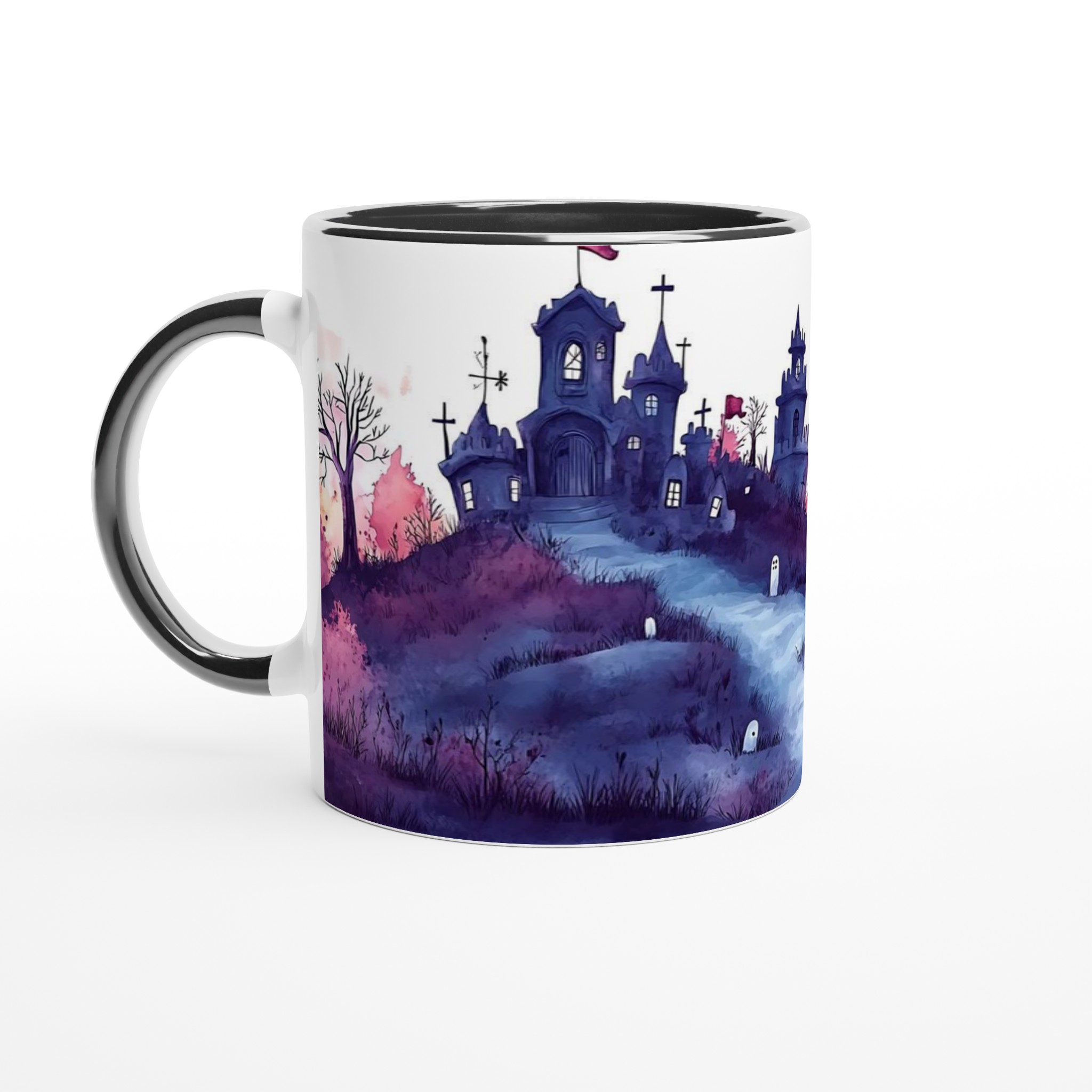Mystisk Spökslott Mugg i Akvarell – 11oz Keramikmugg för Halloween & Mysiga Stunder, Välj din färg! 4 71b19139-2ae6-46d3-b5cf-01344109930e