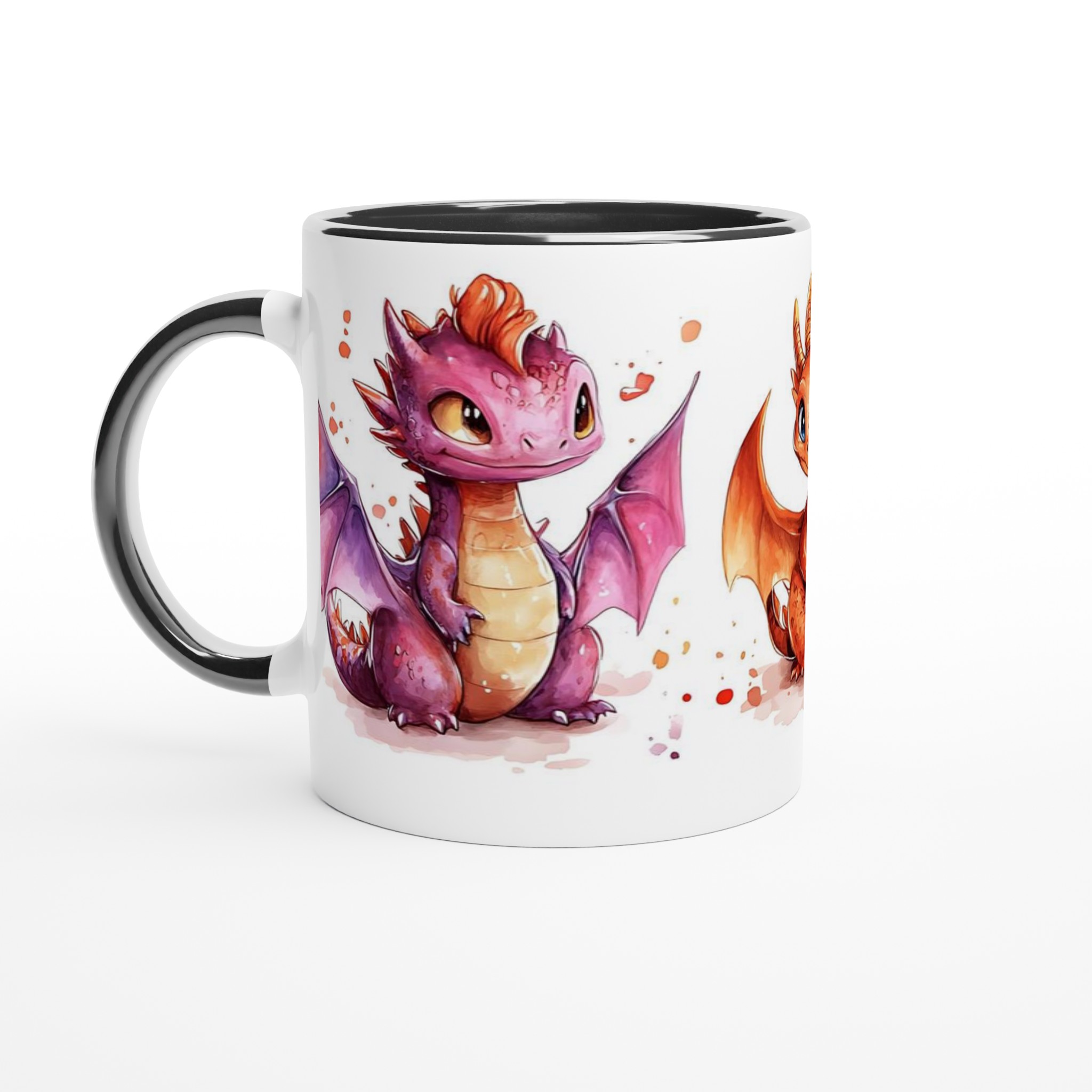 Söta Drakvänner Keramisk Mugg - 11oz i Valfri Färg, Perfekt för Kaffeälskare & Fantasyfans! 4 71c859e9-a66a-4896-a17f-7ee234709810