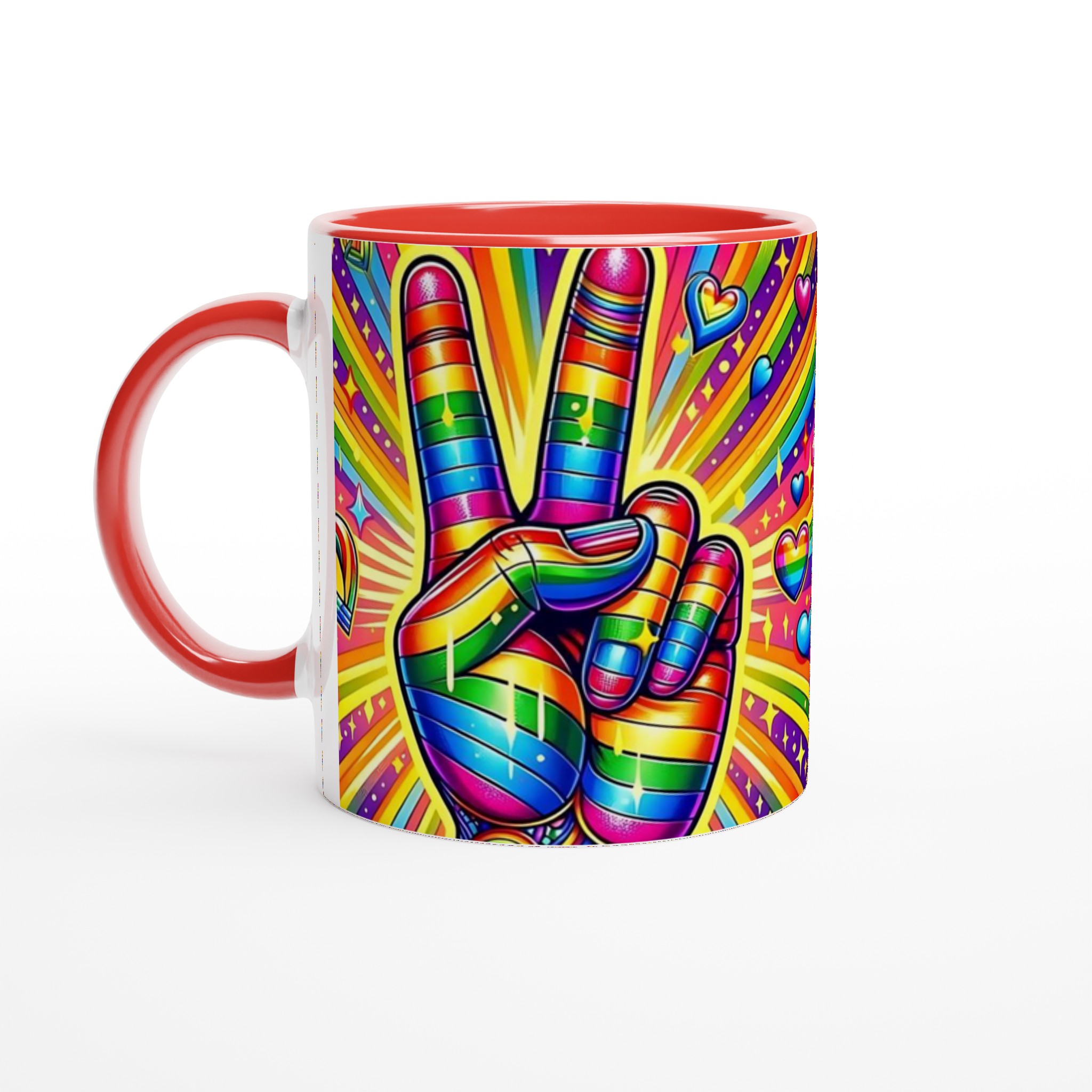 Vit 11oz Keramisk Mugg med Livfull Regnbågsdesign – Välj Bland Sju Färgstarka Nyheter 5 71d504aa-c217-4f55-a6f6-3064f8477e83