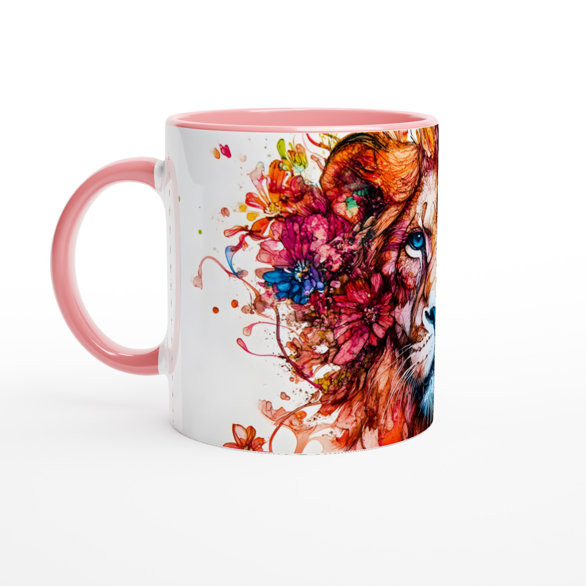 Lejon med Blomsterprakt - Konstinspirerad Keramikmugg i Valfri Färg 6 71f21206-bd62-4871-a716-f660dd032f60