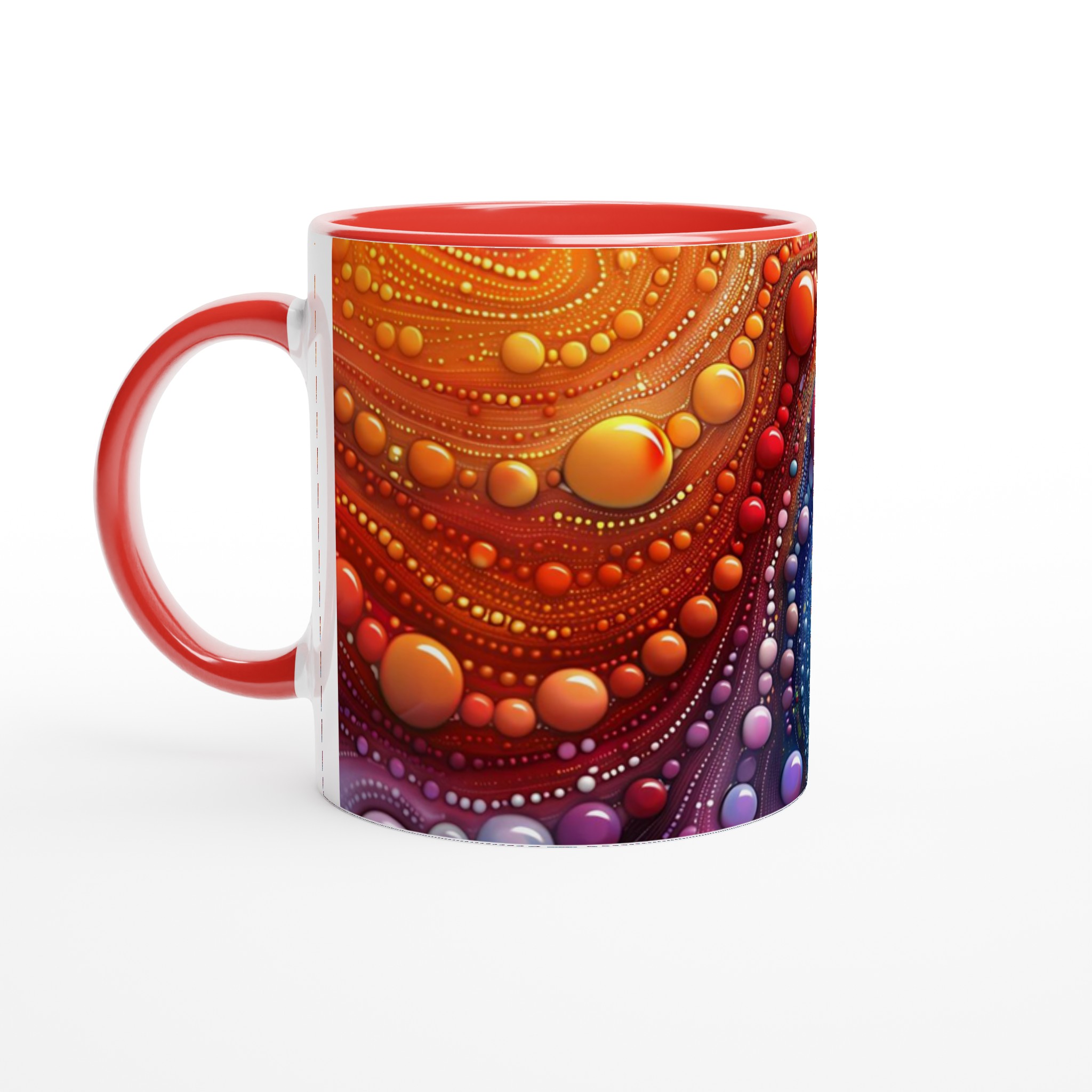 Abstrakt Färgglad Bubbelmugg - 11oz Keramikmugg i ditt Val av Sju Livliga Nyanser 5 721885b0-8ec0-4e9a-a265-1b46024f2cf0
