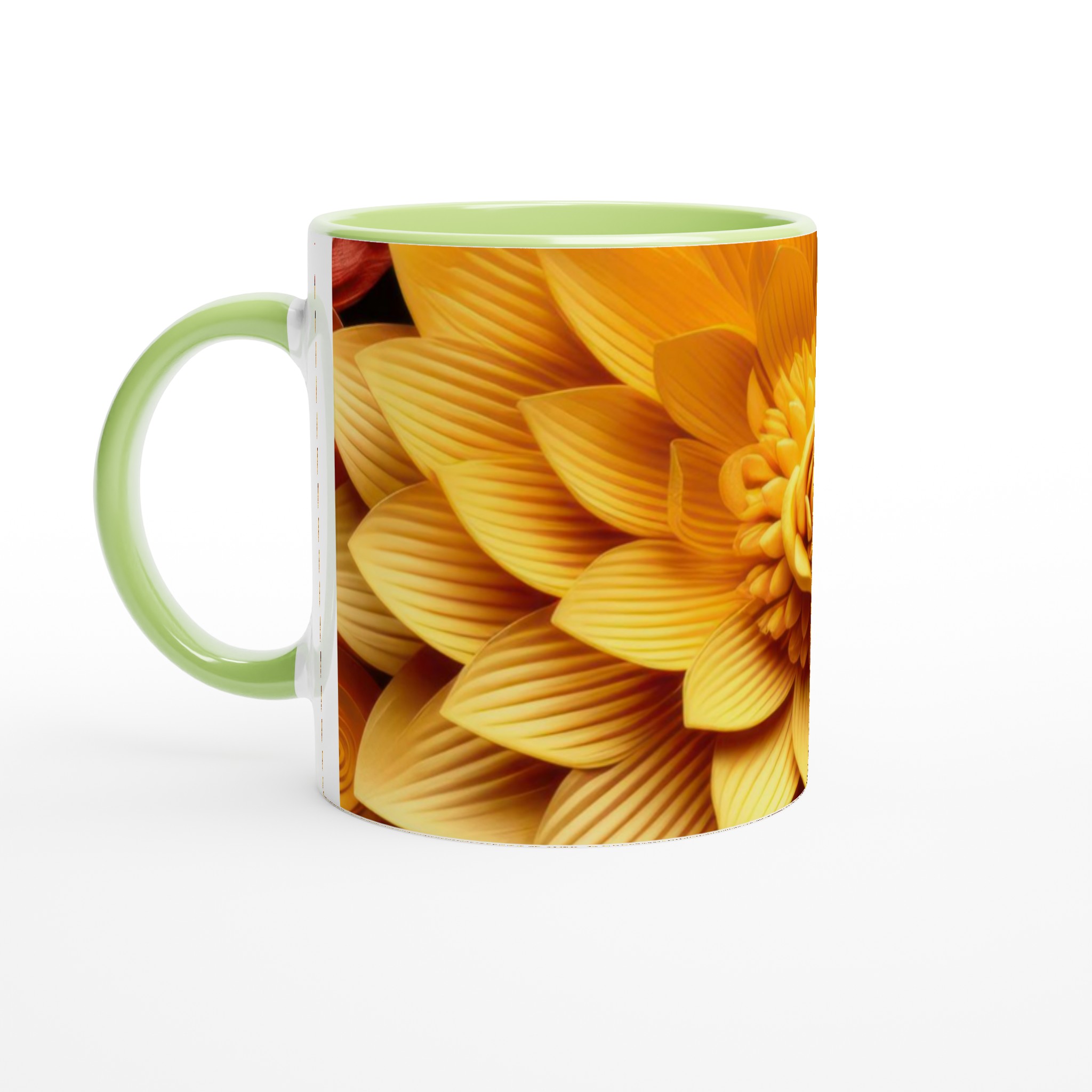 Elegant Vit 11oz Keramisk Mugg med Livfullt Blomstertryck – Välj Din Färg 7 722900a1-887c-4108-9e2f-6ec1db4e43e8