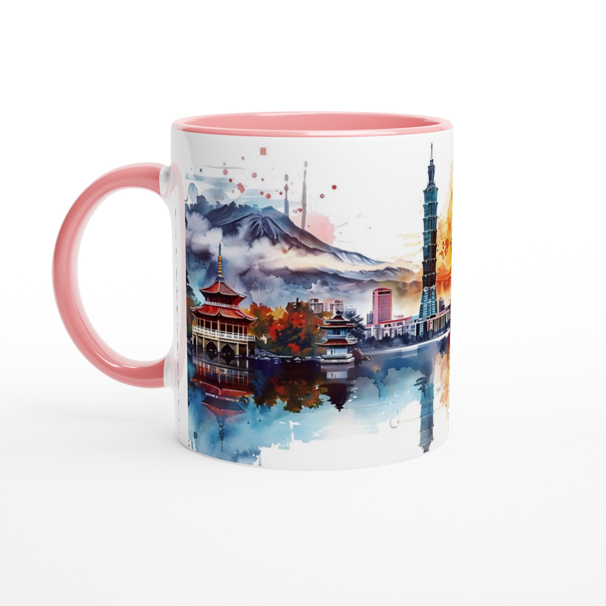 Taipei Watercolour Cityscape Mugg – 11 oz premium keramikmugg i ditt val av 7 färger 6 723f9dc1-0c01-44dc-b2fe-57f7ceea88b5