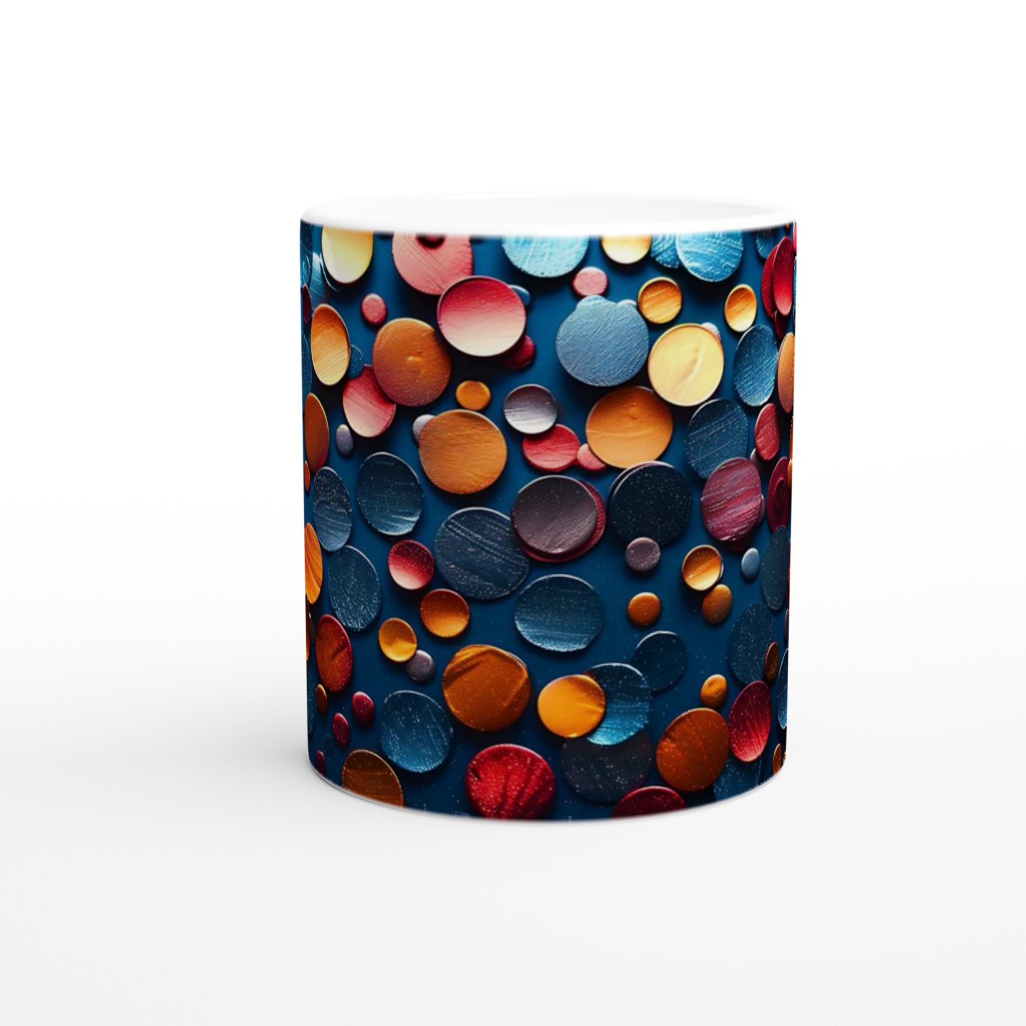 Abstrakt Punktmönster Keramikmugg – 11 oz i ditt val av sju livfulla färger 8 7250ed91-0f74-44f4-a5f6-8f82886f5f50
