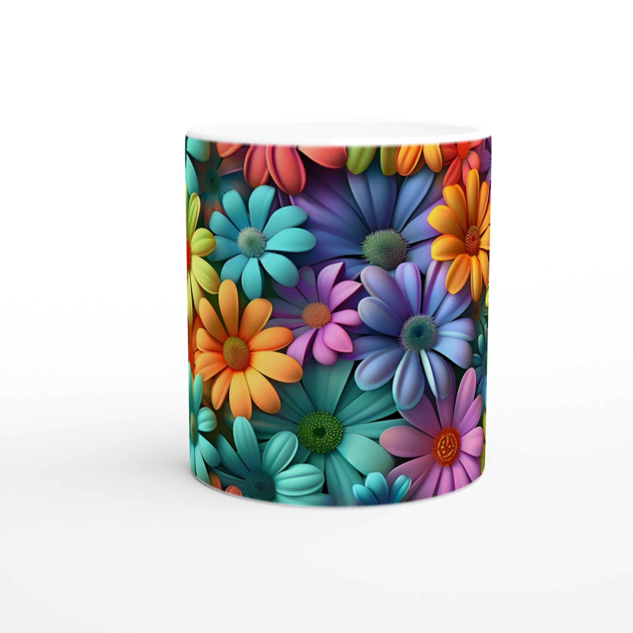Färgglad Blommig Keramikmugg 11oz – Välj din glada färg! 9 7254940c-196c-4753-aeba-82818879ed3d