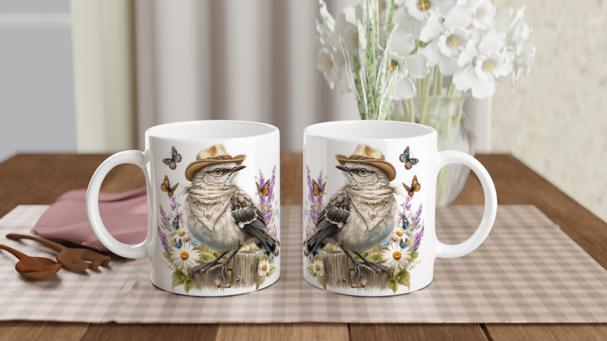 Vilda Västern-Fågel Keramikmugg – Rustik Charm med Naturinspirerad Design i Sju Färger 10 72773609-0416-4fe3-bb2f-1ba075058dec