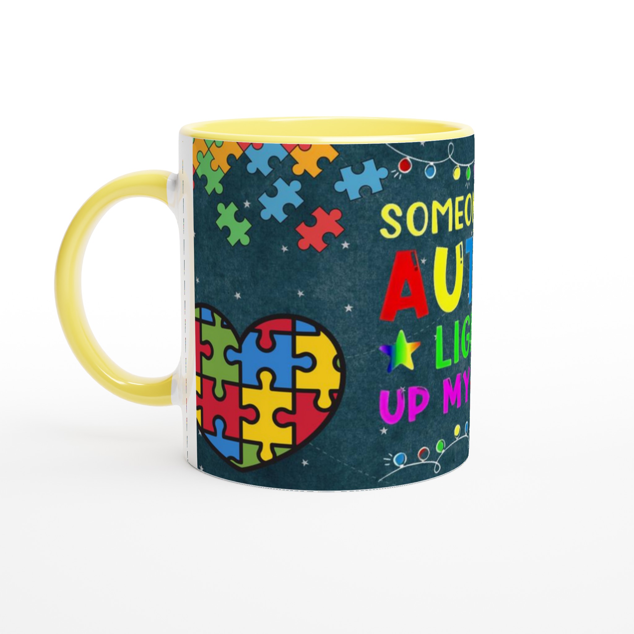 Ceramic Mug 11oz with Colorful Autism Puzzle Heart Design in Your Choice of Seven Vibrant Colors 3 729e6b22-945c-40ef-87c4-a73c0263ac40