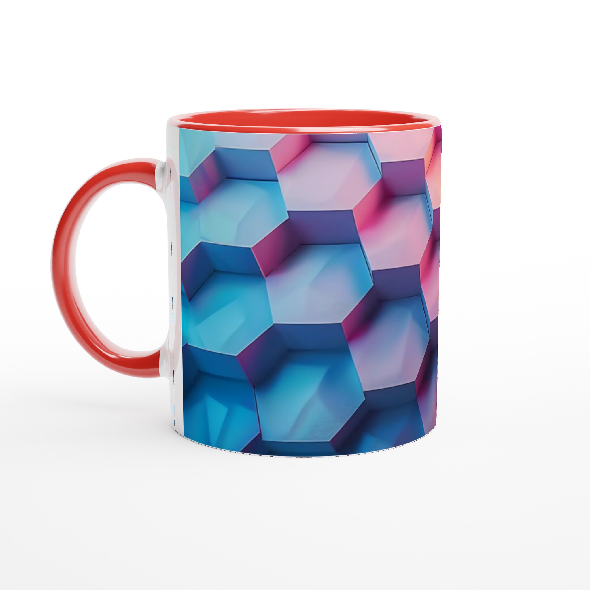 Abstrakt Hexagon Färggradient Mugg - 11oz Keramikmugg för kaffe, te & heta drycker i flera färger 5 72fa59b6-ea2f-42fb-93cd-b3e326497568