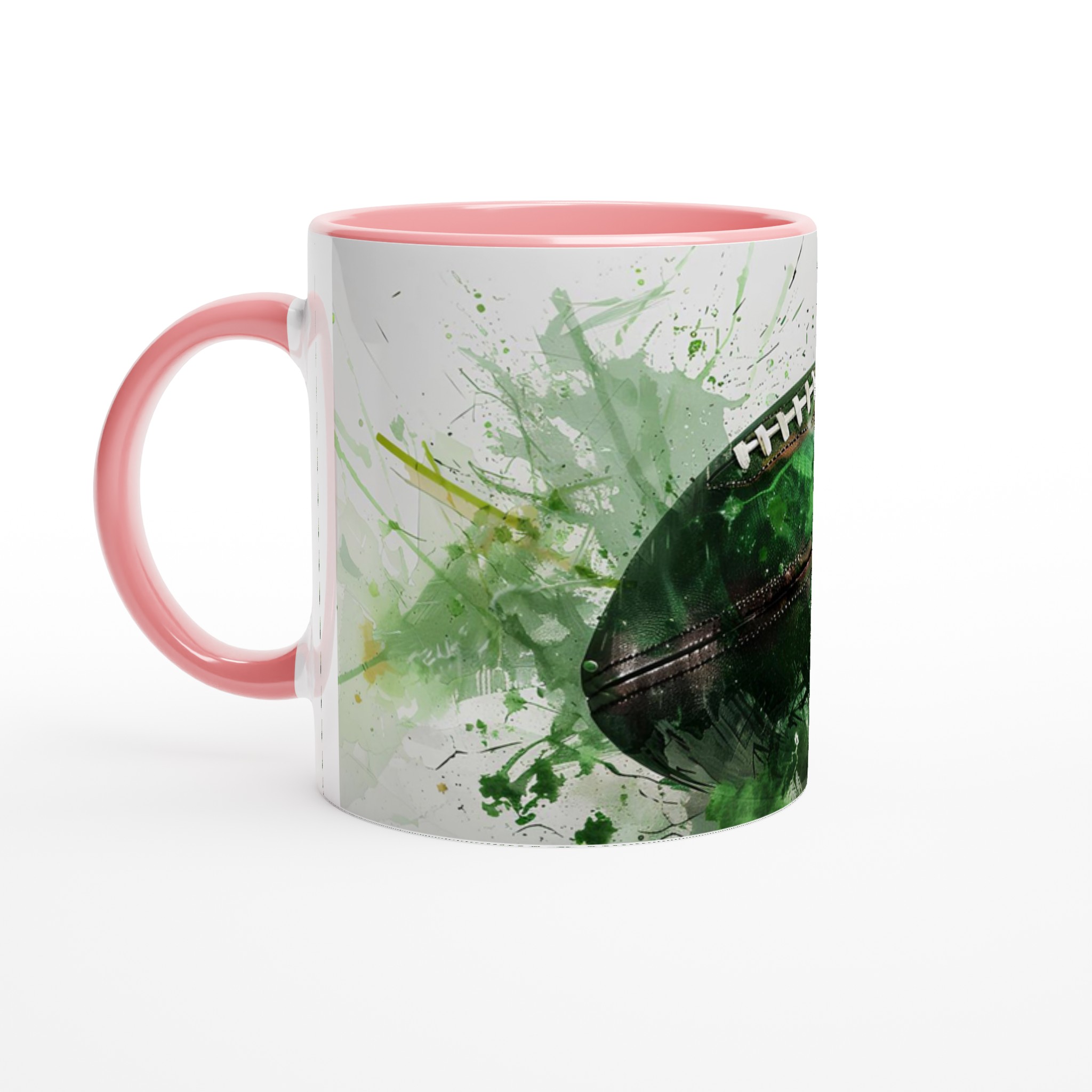 Grön Splash Amerikansk Fotboll – 11oz Keramikmugg i Valfri Färg 6 732f3a8b-2952-4adb-8e0d-8e30cc8785ff