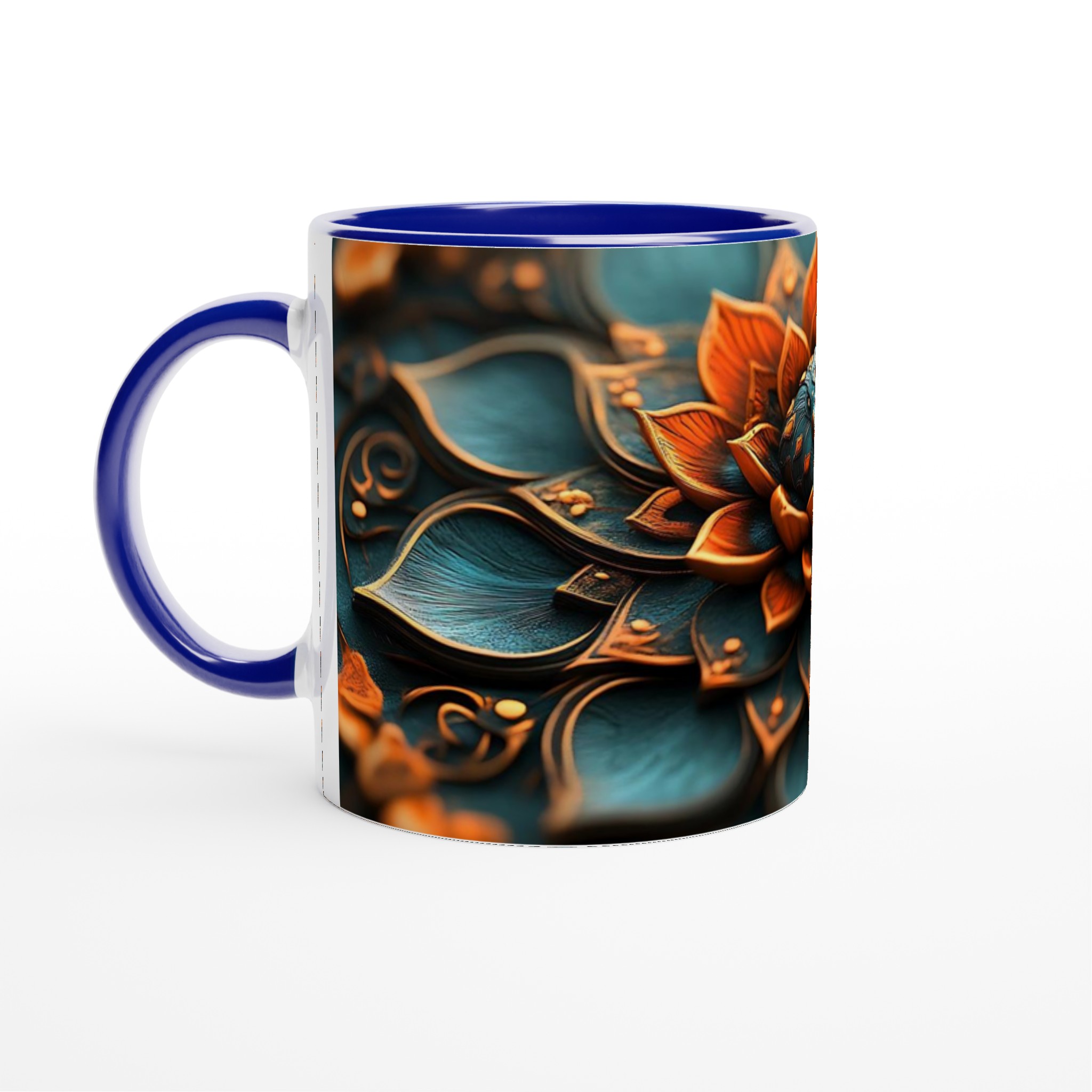 Abstrakt Mandala 11oz Keramikmugg – Teal och Guld Design 2 735028bb-8fbf-47e9-9a8e-a95f207d7b5d