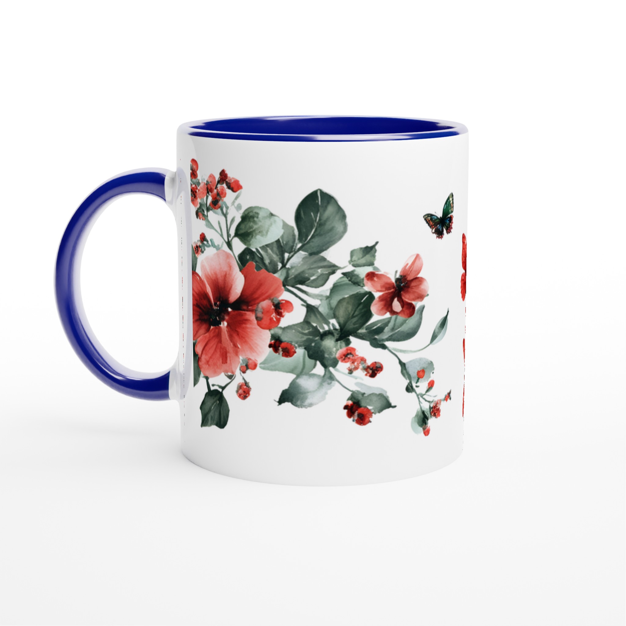 Fjäril och blomsterakvarell 11oz Keramisk Mugg – Välj bland 7 Livfulla Färger 2 737b72bf-a0c3-45c0-b5a4-c1e96d5fe51c