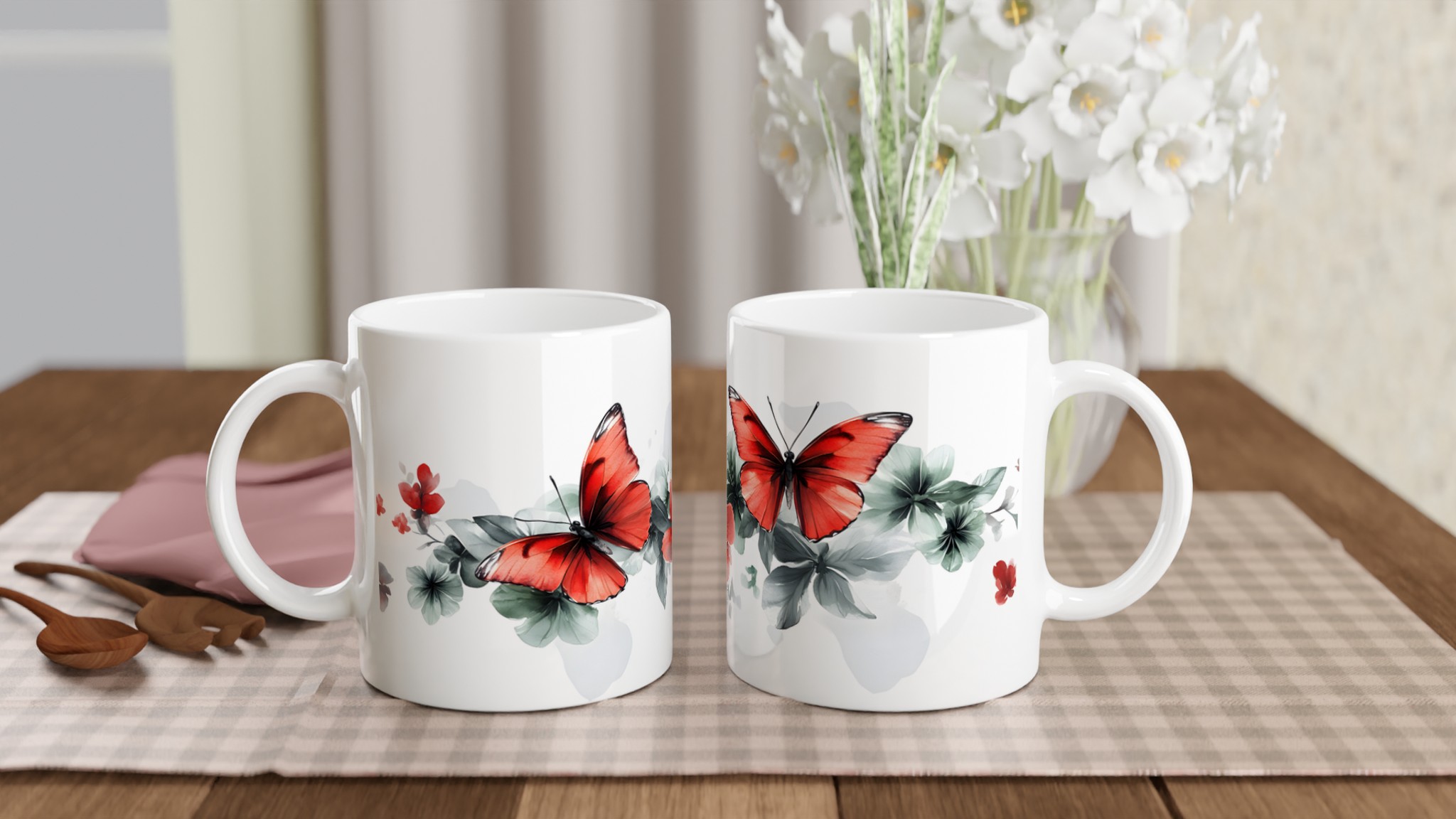 Fjärilsmugg - Upplyftande Design med Akvarellinspirerade Fjärilar och Blommor 10 73d6574e-a5f5-4ad3-ae61-3935ed67d986
