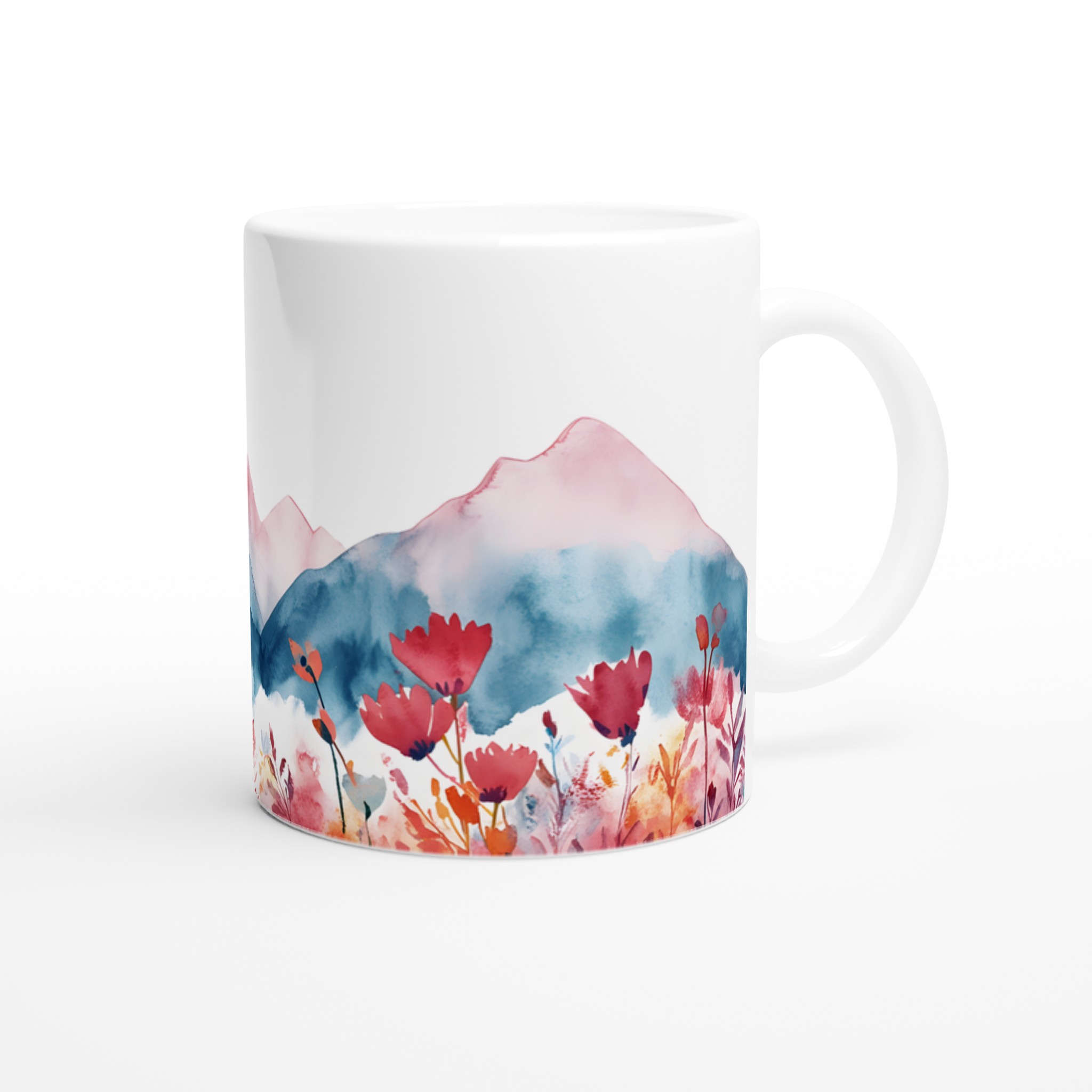 Akvarellberg och Blomsteräng 11oz Keramisk Mugg – Välj bland 7 Färgstarka Nyanser 9 73de882a-13f0-4f1e-bb4b-5c0b5cf058d5