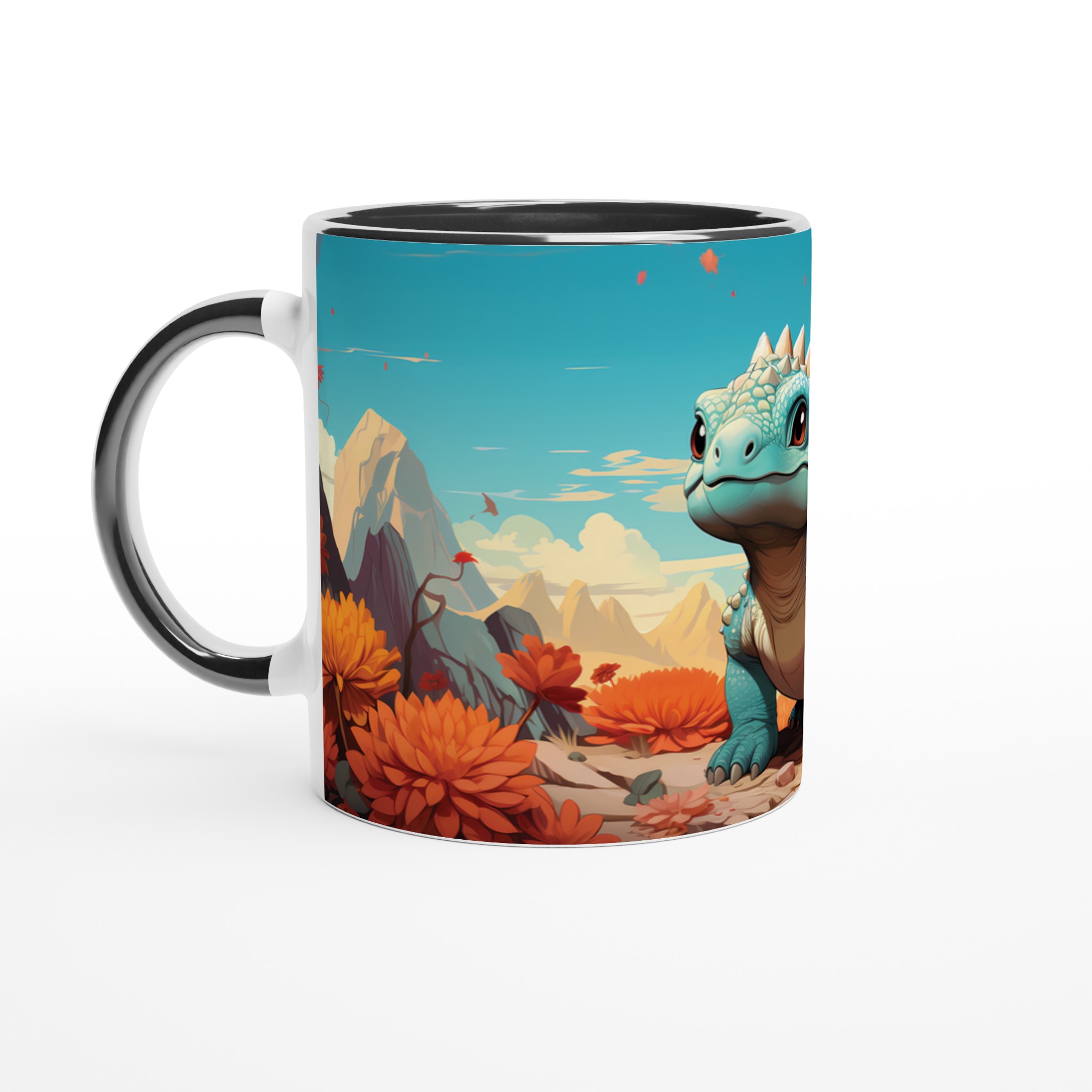 Söt Dinosarie Mugg - Skär, Levande Illustration för Kaffeälskare i Din Favoritfärg! 4 73f82003-7ed7-4aa2-9b31-e76060b5e0b9