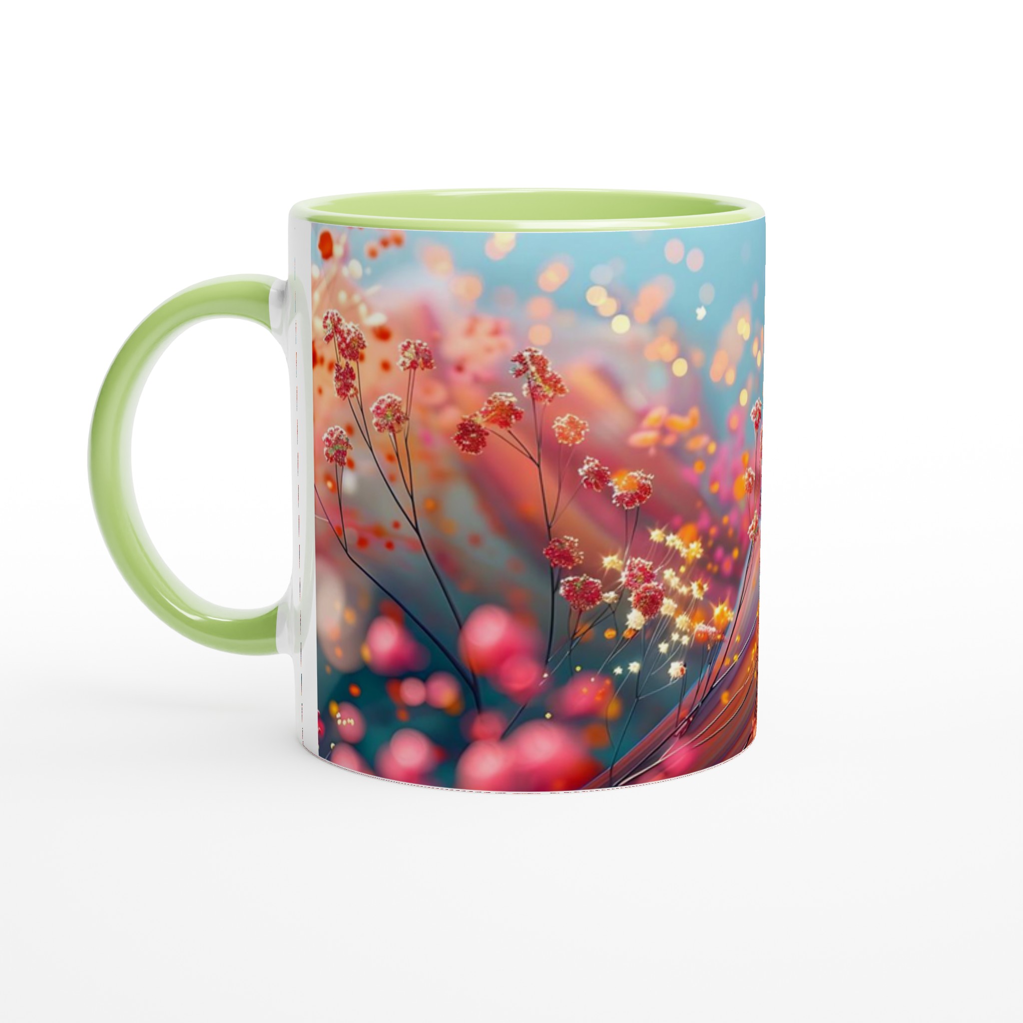 Färgsprakande Blomsterdröm: 11oz Keramikmugg i ditt val av sju livfulla färger 7 746096f1-47d7-4fdb-9428-e112a772bbcc
